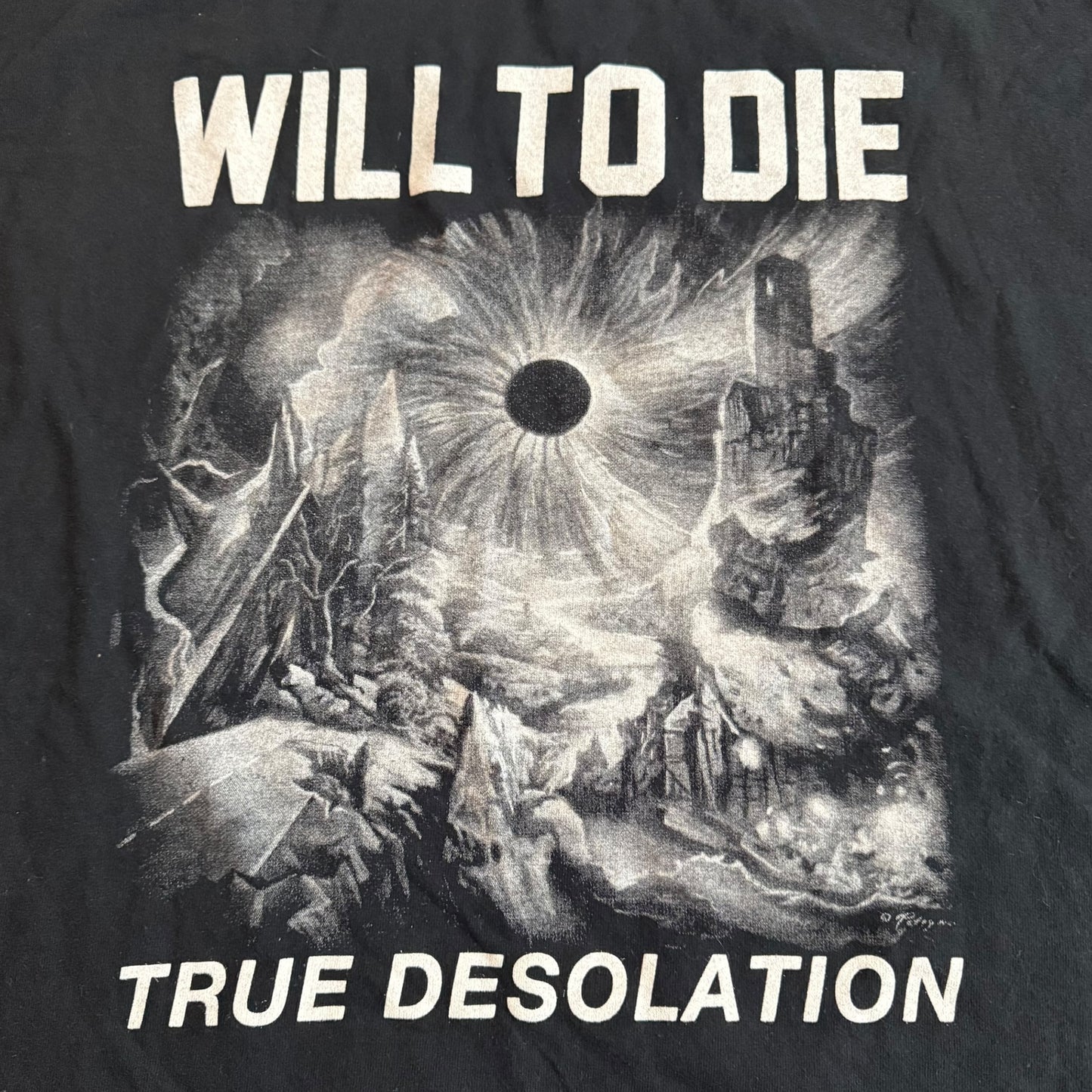 Will To Die Hardcore Band True Desolation T-Shirt Size XL