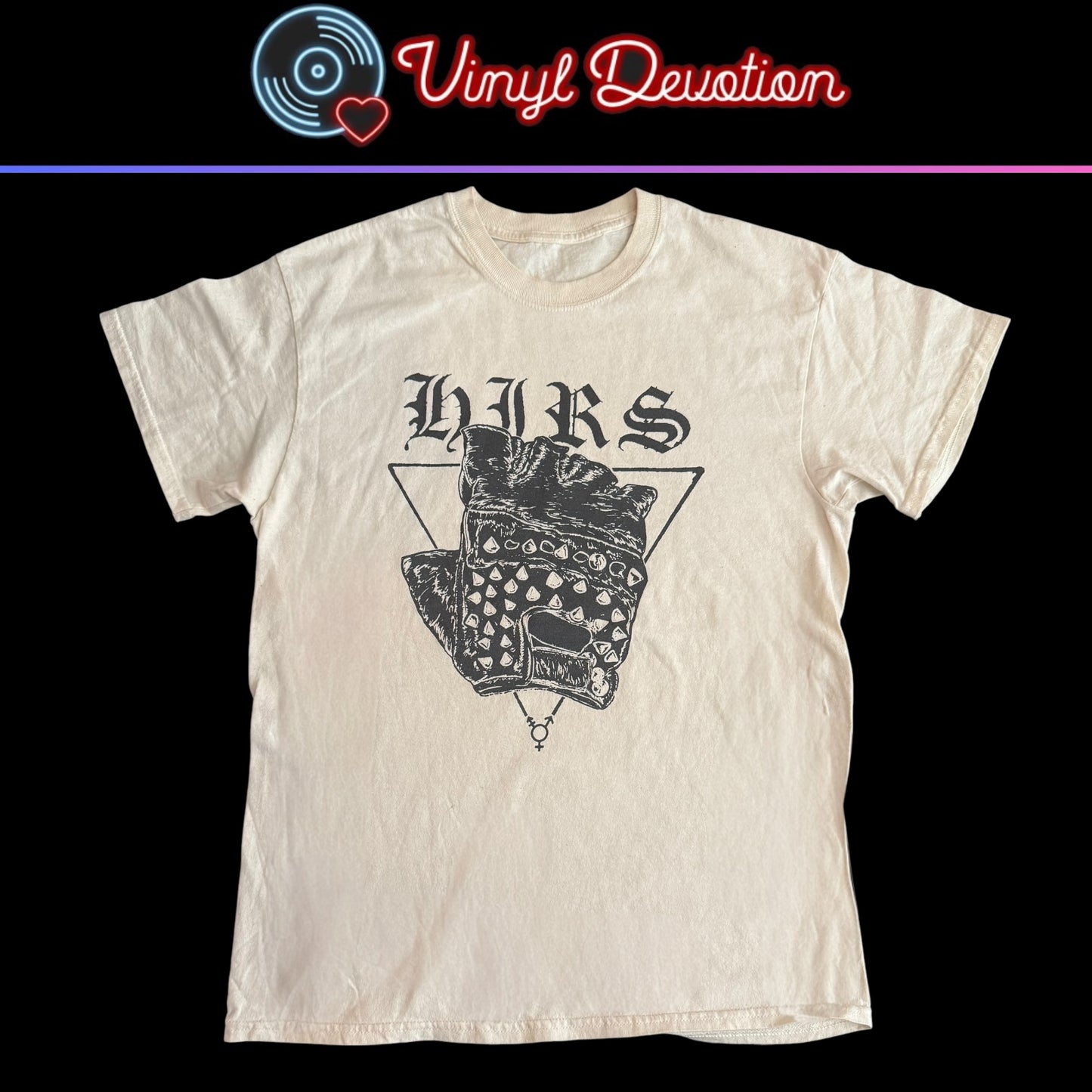 HIRS Collective Band Cestus Gloves Off White T-Shirt Size M +HIRS+