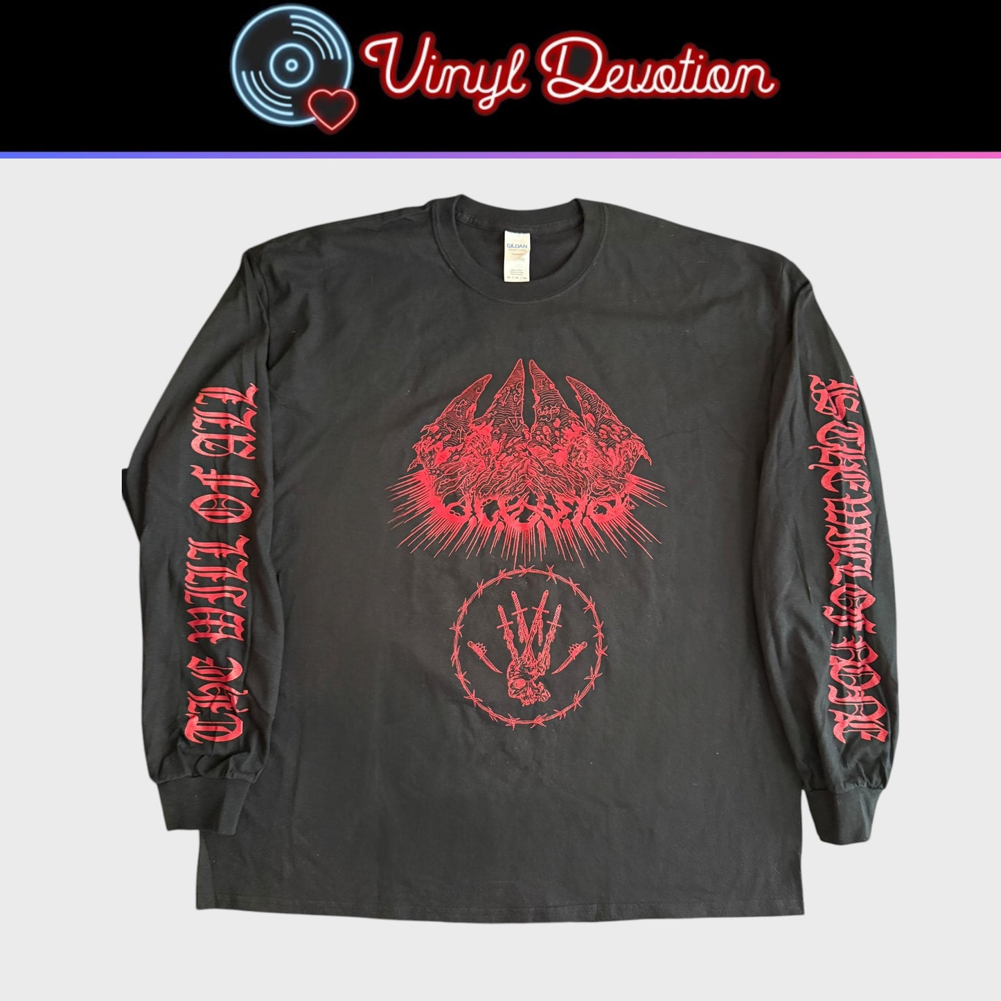 Our Place Of Worship Is Silence Band The Embodiment Of Hate Long Sleeve T-Shirt Size XXL