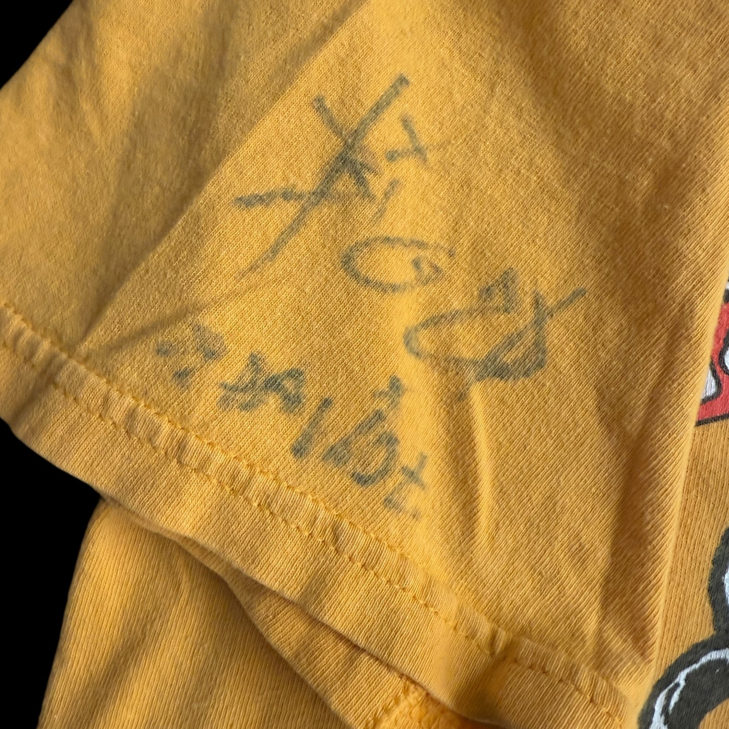 Big D And The Kids Table Band Ribcage Yellow Vintage T-Shirt Size M SIGNED