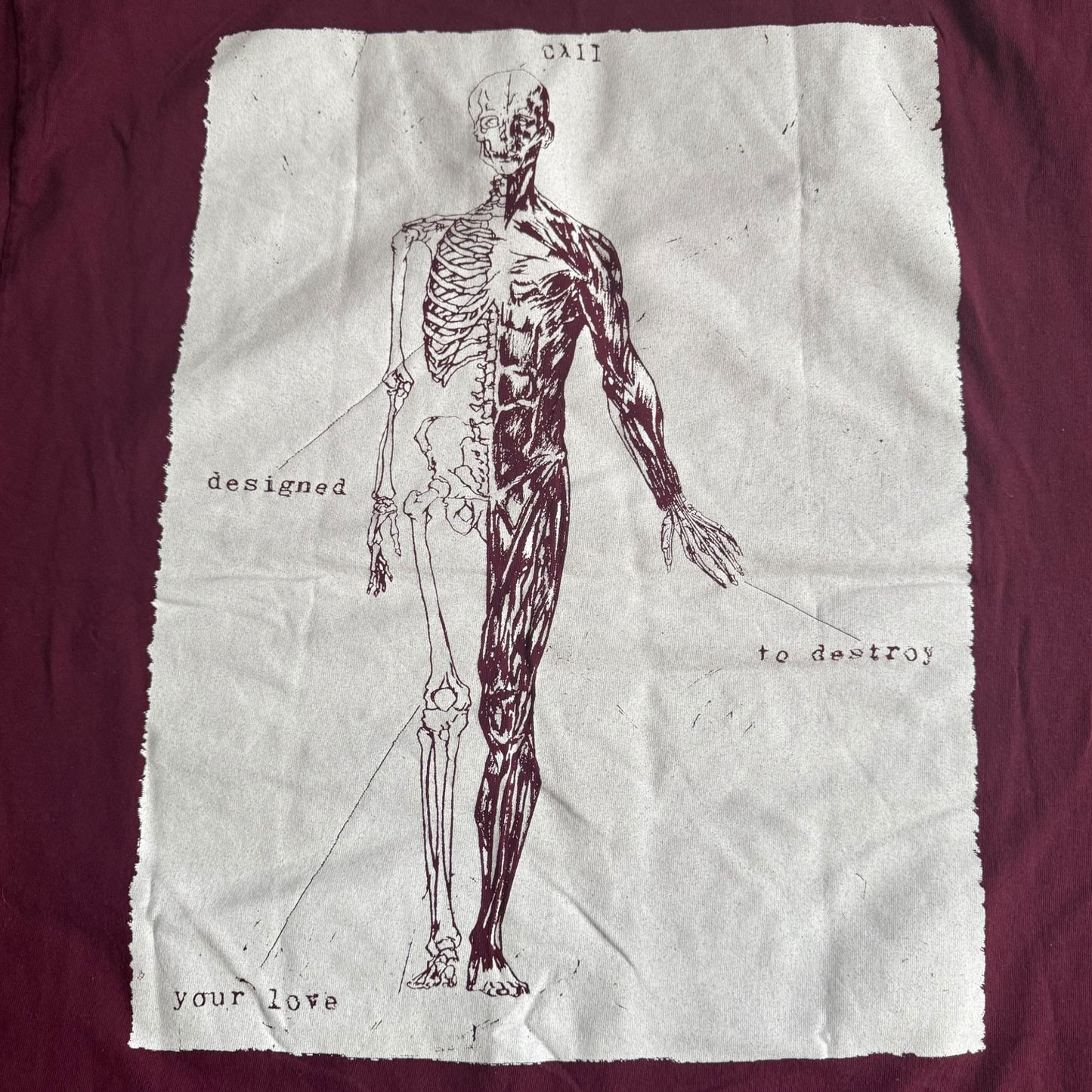Eternal Sleep Band Call Designd To Destroy Your Love Maroon T-Shirt Size XL
