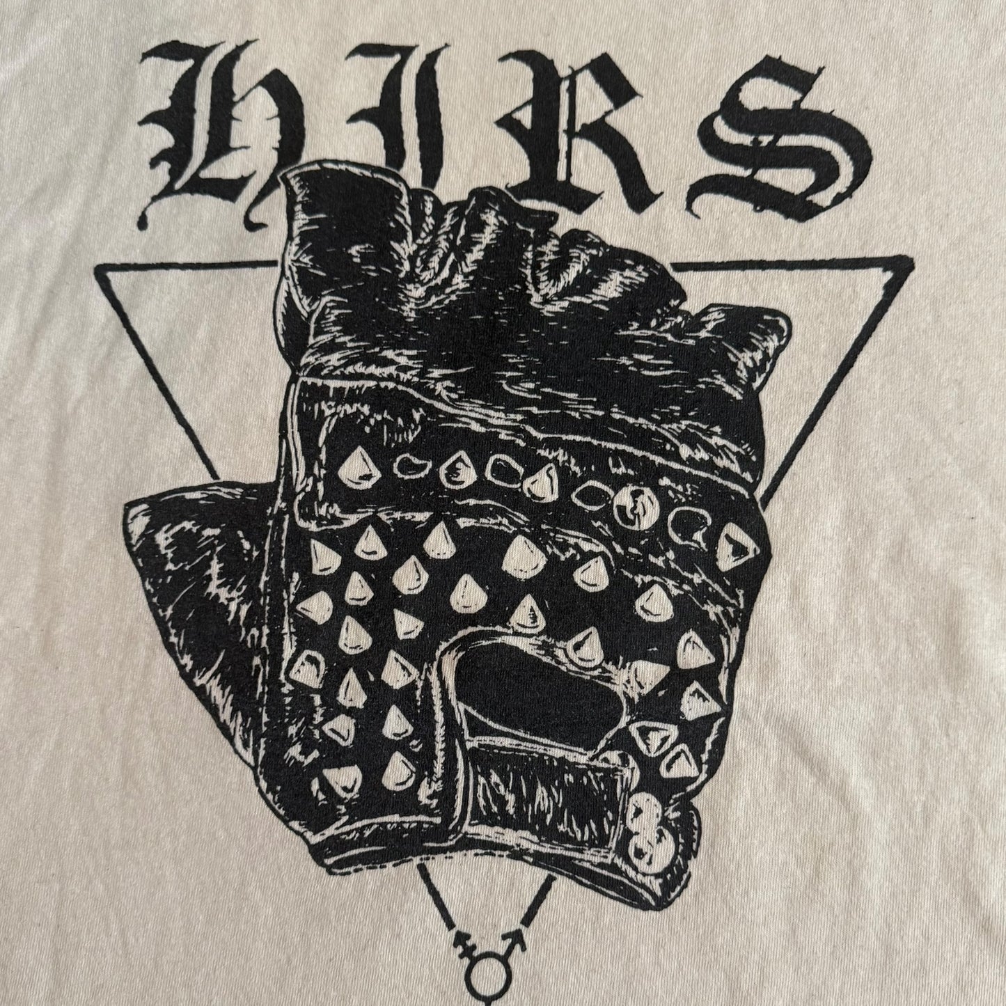 HIRS Collective Band Cestus Gloves Off White T-Shirt Size M +HIRS+