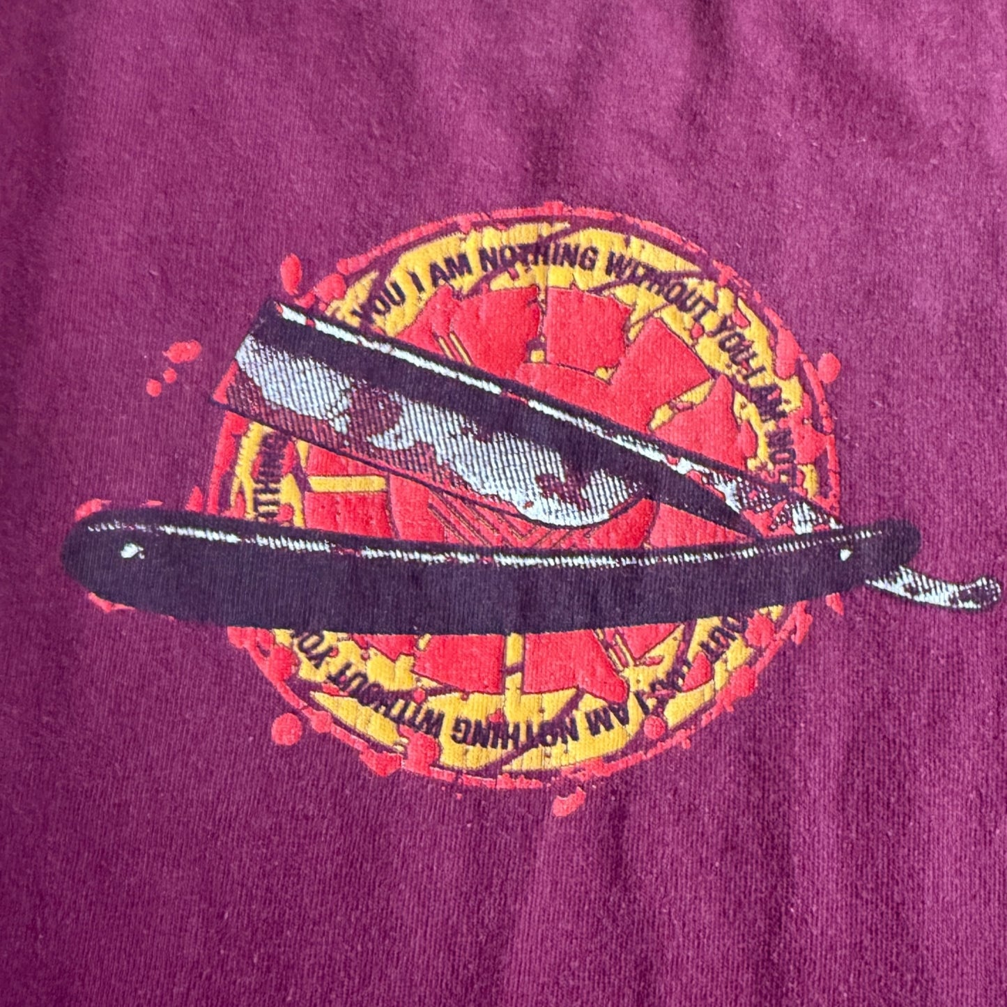 Converge Band I Am Nothing Without You - Hellchild Split Vintage Maroon T-Shirt Size M