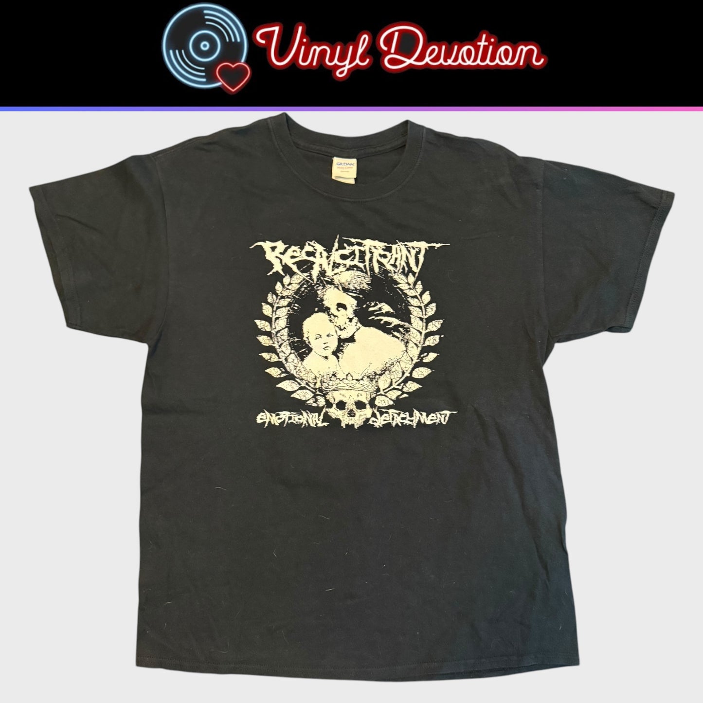Recalcitrant Grindcore Band Emotional Detachment T-Shirt Size L Fiend Haggus