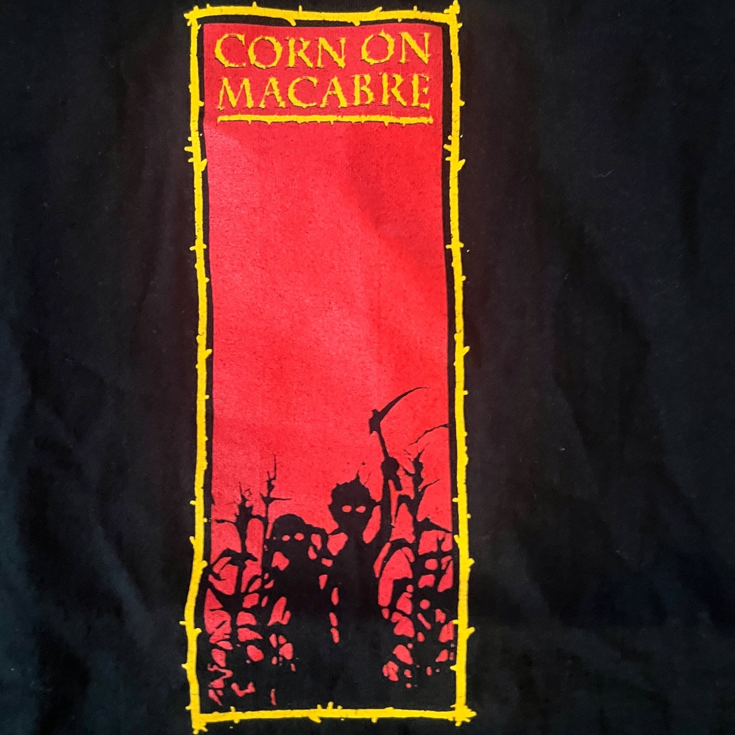 Corn On Macabre Band Vintage Y2K T-Shirt Size M Cut Sleeves