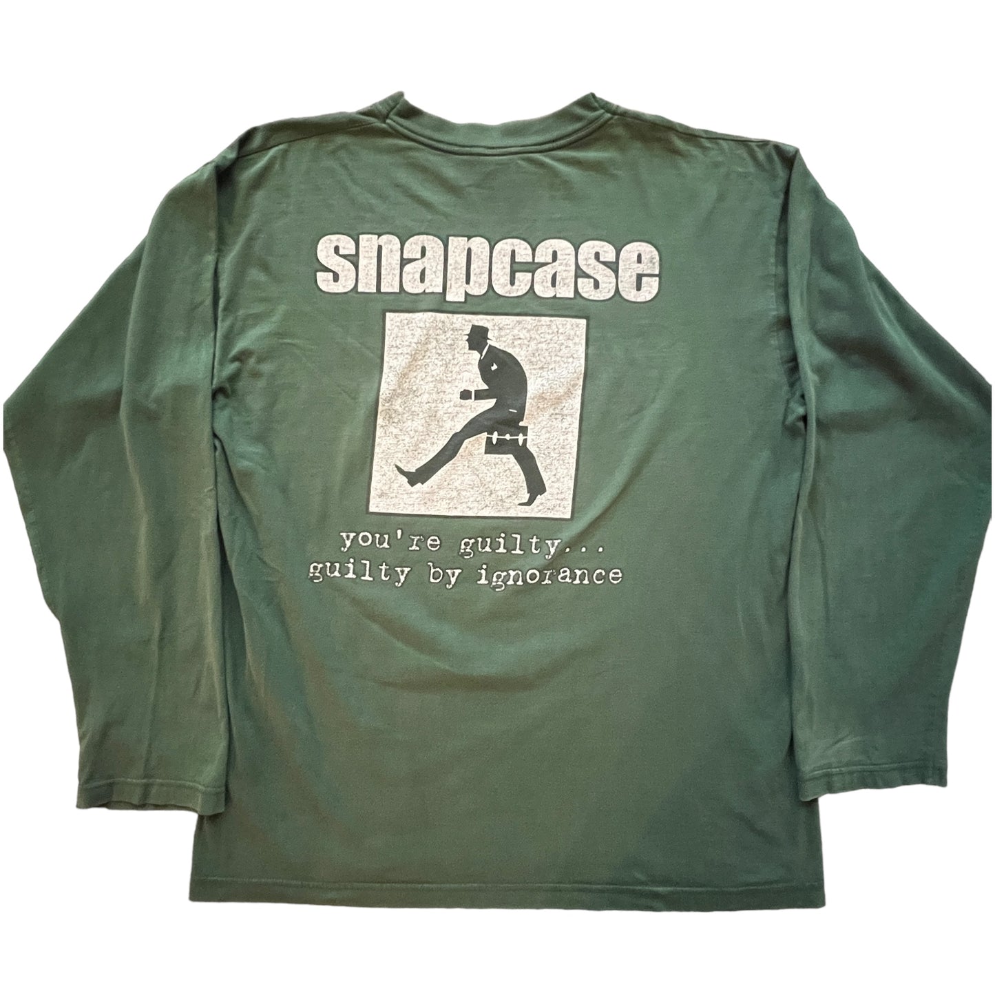 Snapcase Band Guilty By Ignorance Vintage Long Sleeve Green T-Shirt Size XL