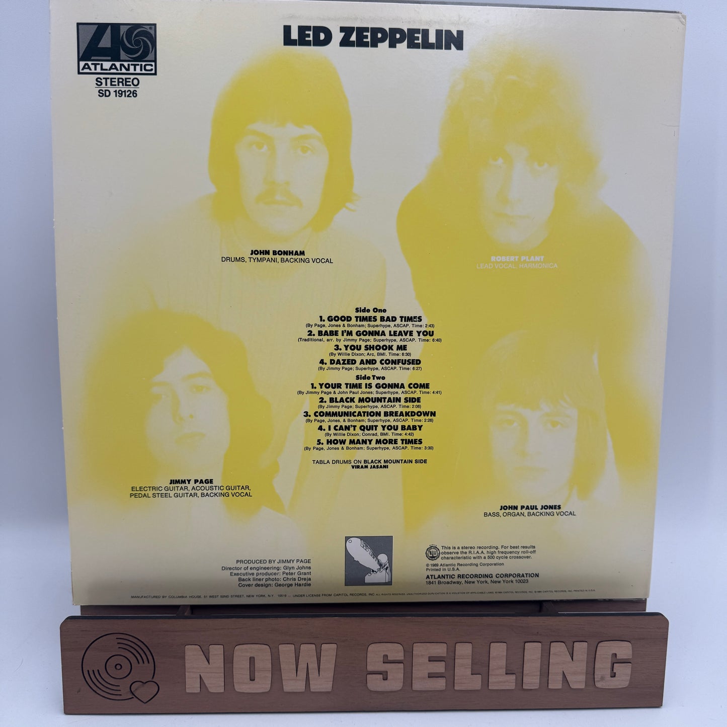 Led Zeppelin - Led Zeppelin Vinyl LP 1984 Club CRC Columbia House Reissue Carrollton Yellow