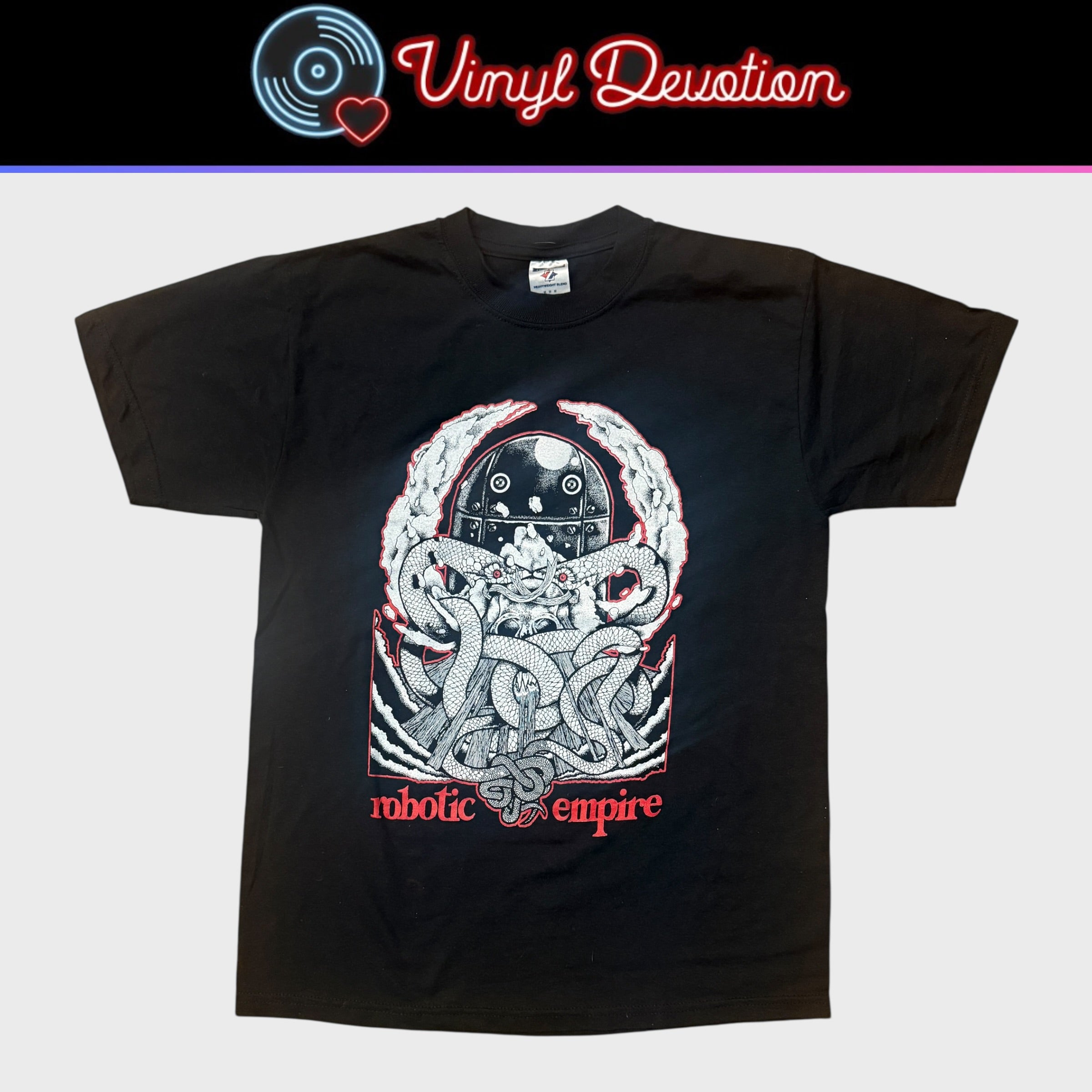 Robotic Empire Record Label Vintage T-Shirt Size M Jerzees Hydra