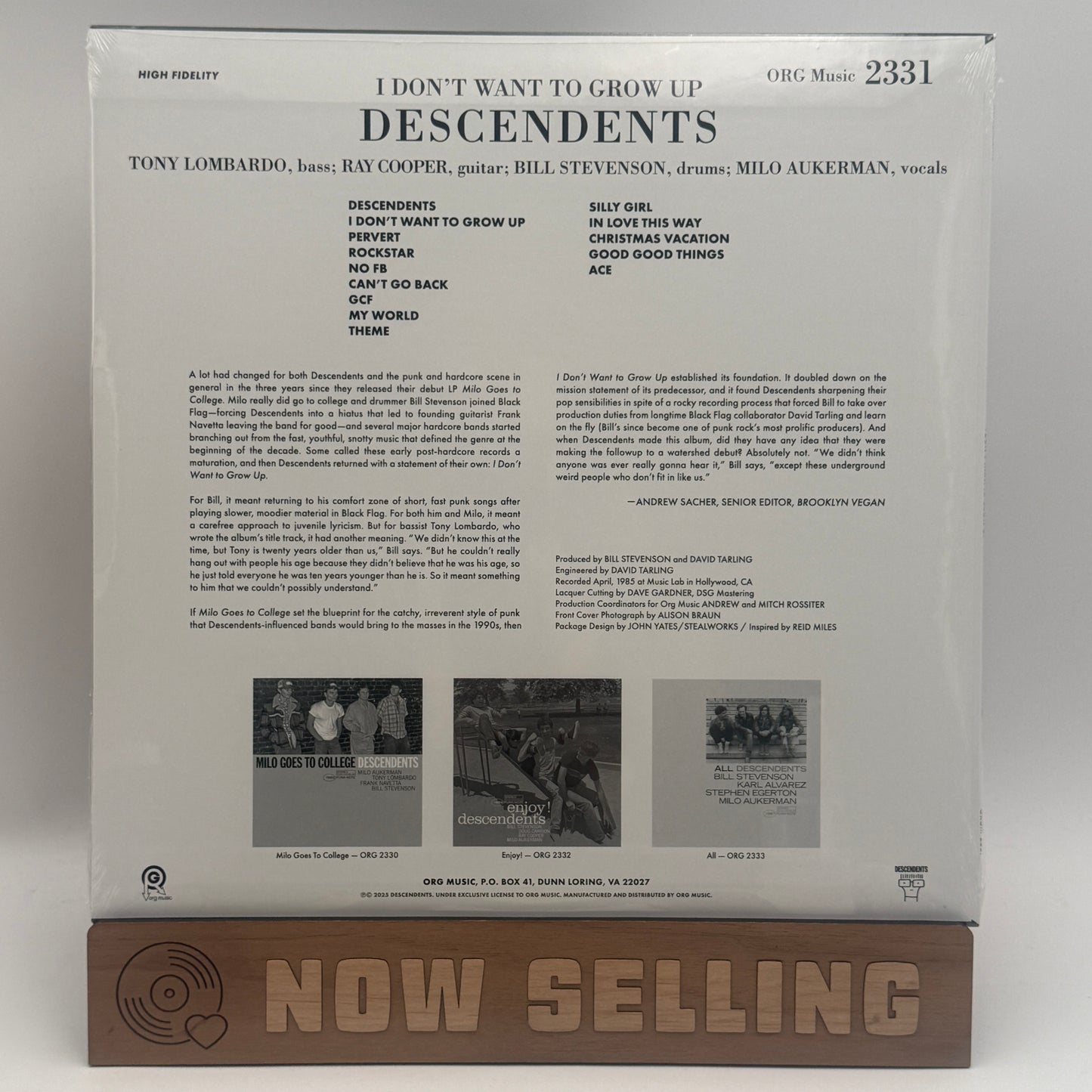 Descendents - I Don't Want To Grow Up Vinyl LP ORG Punk Note SEALED
