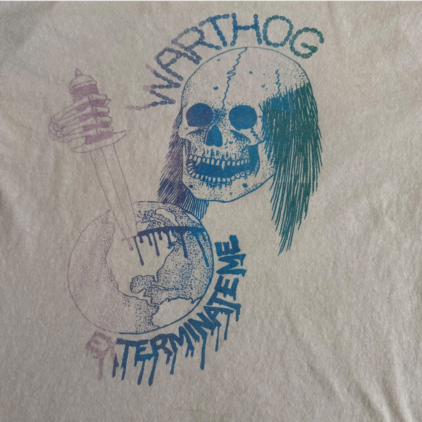 Warthog Band Exterminate Me Tan T-Shirt Size L