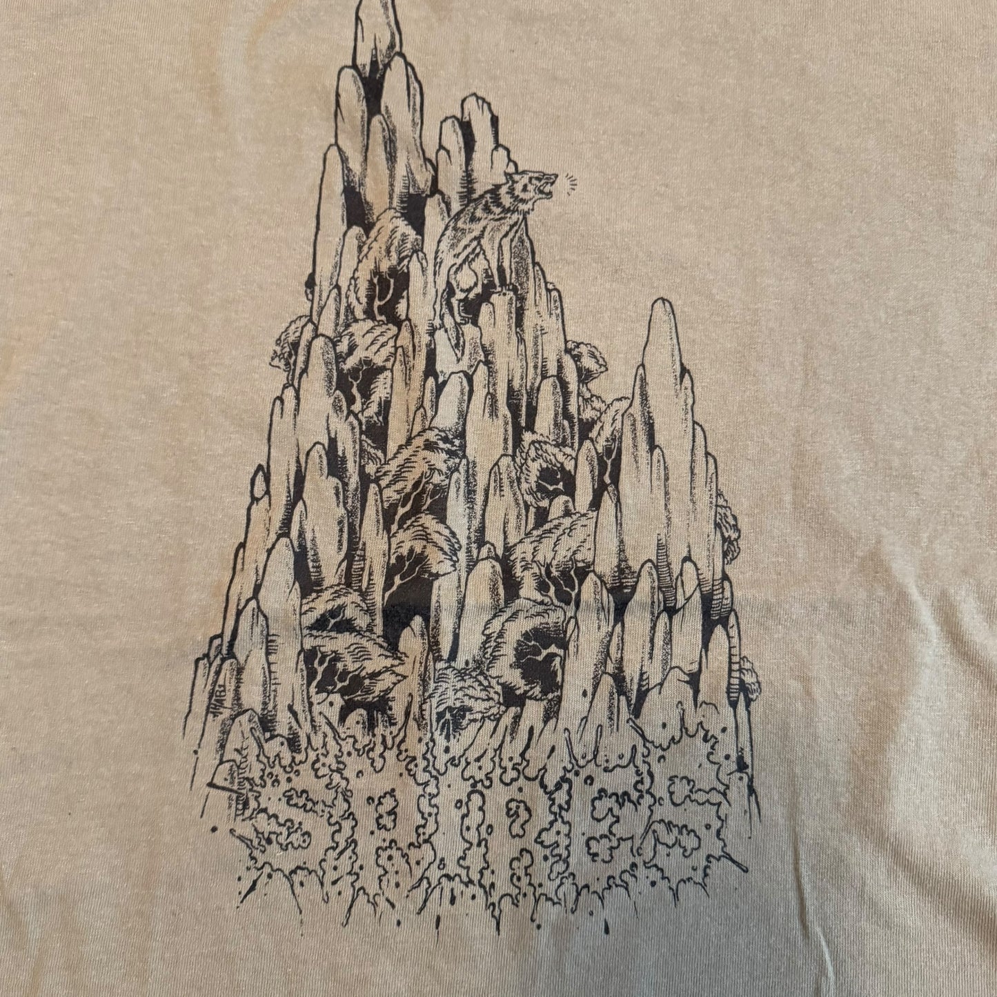 Spires Band Mountains Tan T-Shirt Size S Emo Hardcore