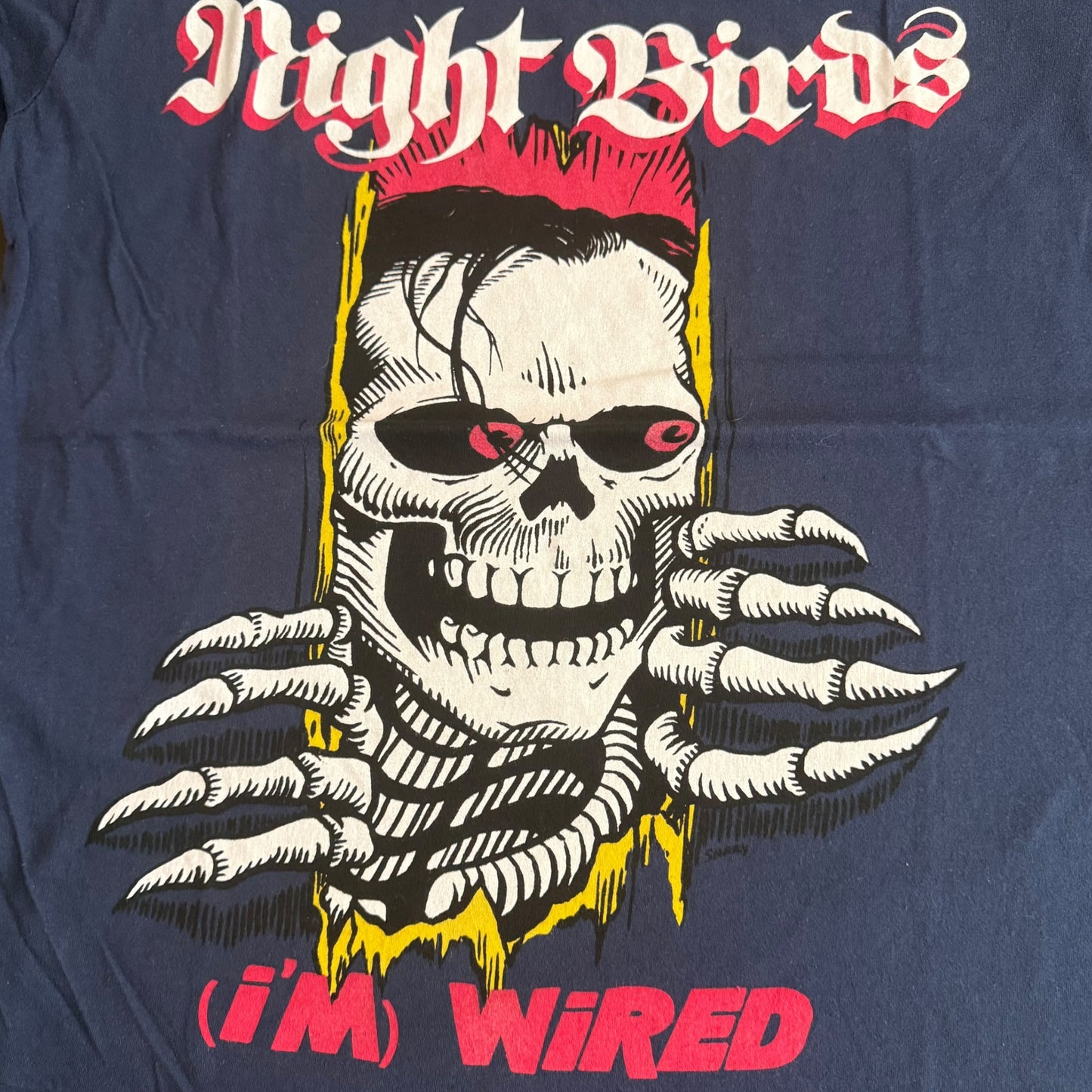 Night Birds Band I'm Wired - Mutiny At Muscle Beach 2015 Blue T-Shirt Size S