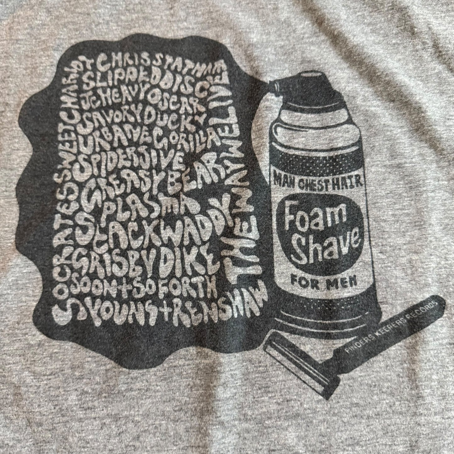 Man Chest Hair Compilation Gray T-Shirt Size M Andy Votel Finders Keepers Records