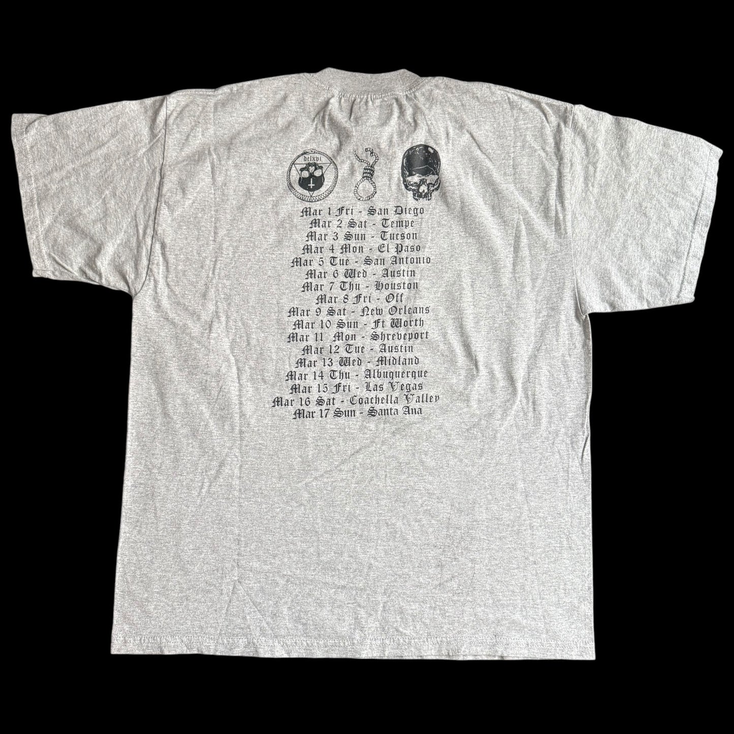 ACxDC / Antichrist Demoncore Band 2013 Tour Gray T-Shirt Size XL
