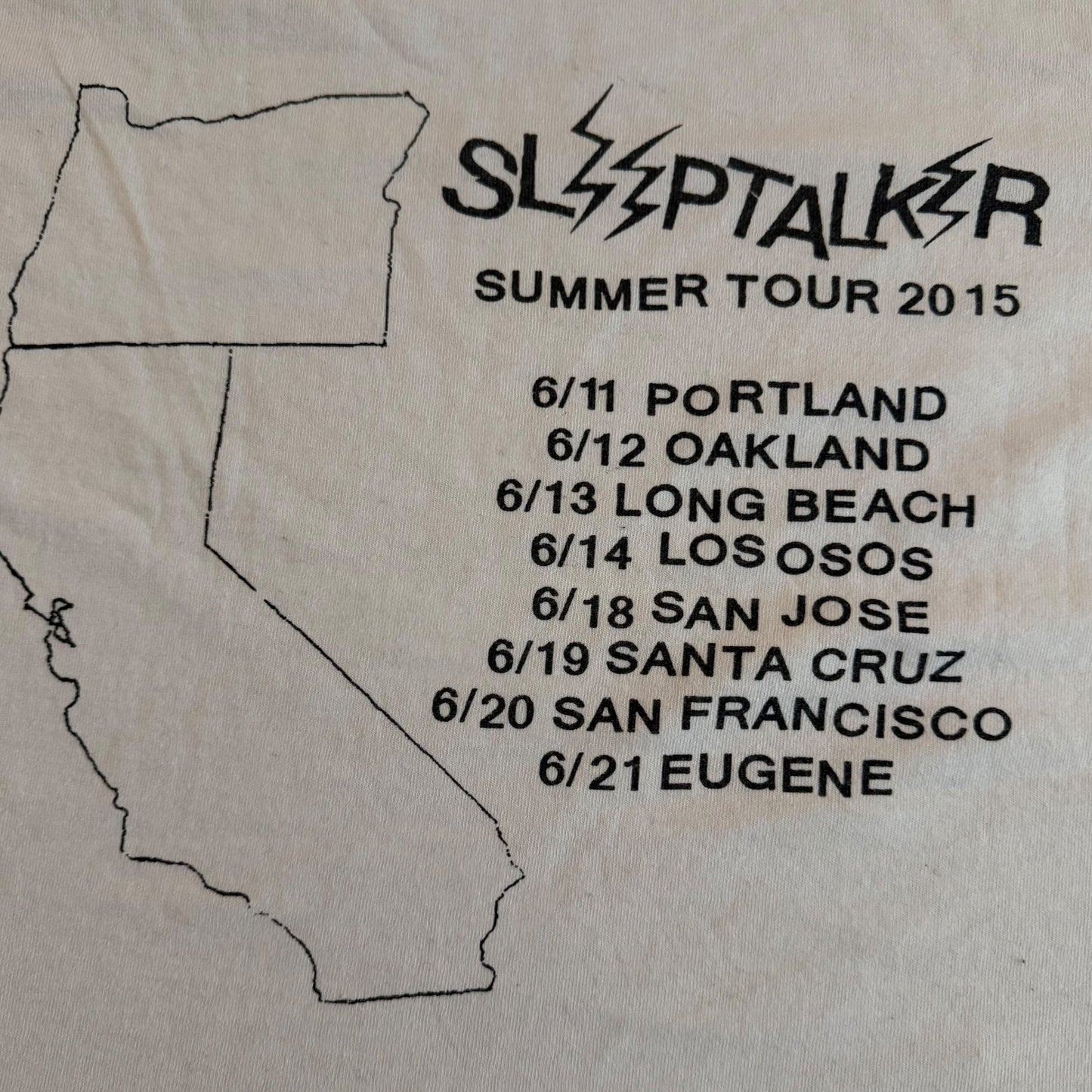 Sleeptalker Band Dream Tripping 2015 Tour White T-Shirt Size M Yaphet Kotto