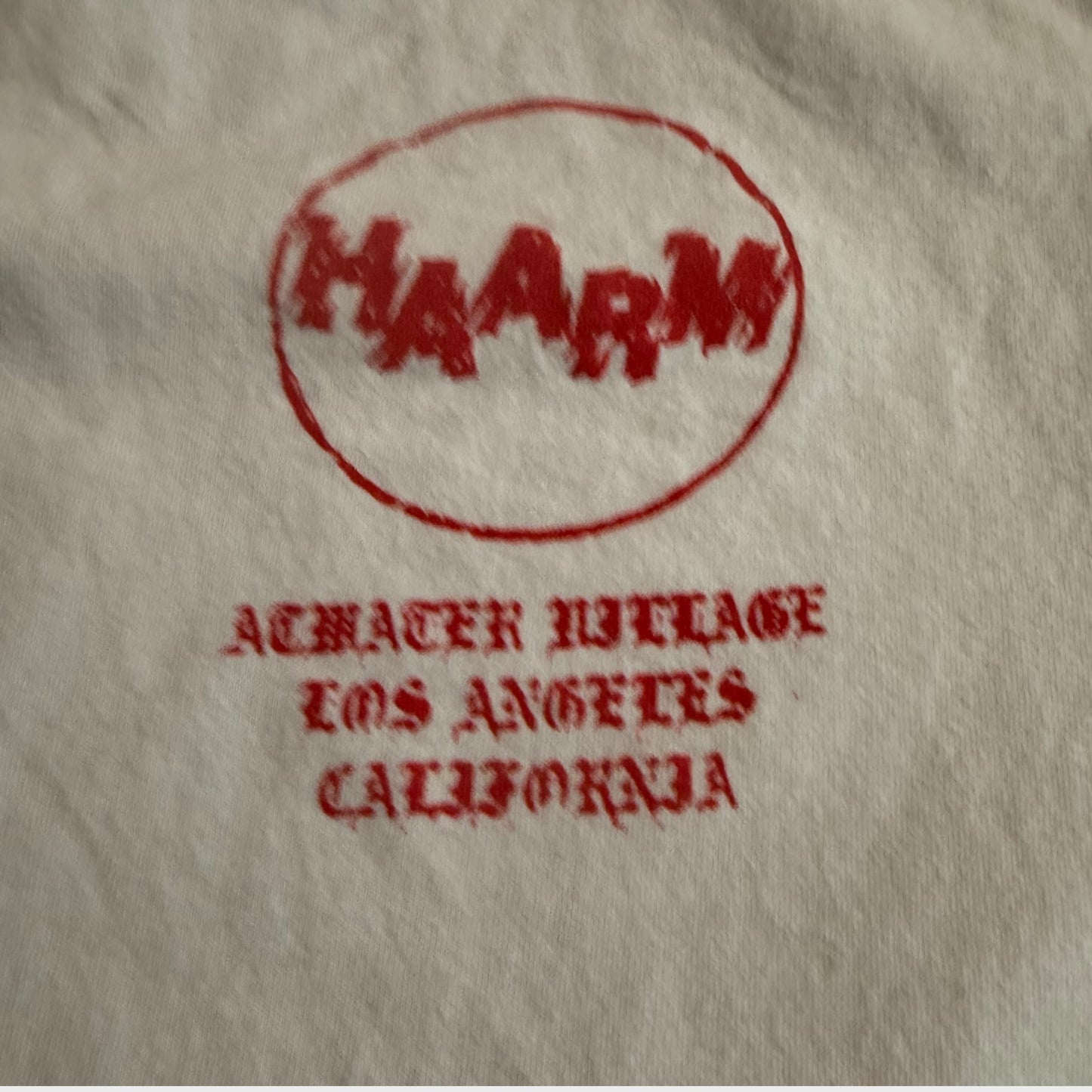 Haarm Hardcore Band Atwater Village Noise Pollution White T-Shirt Size L