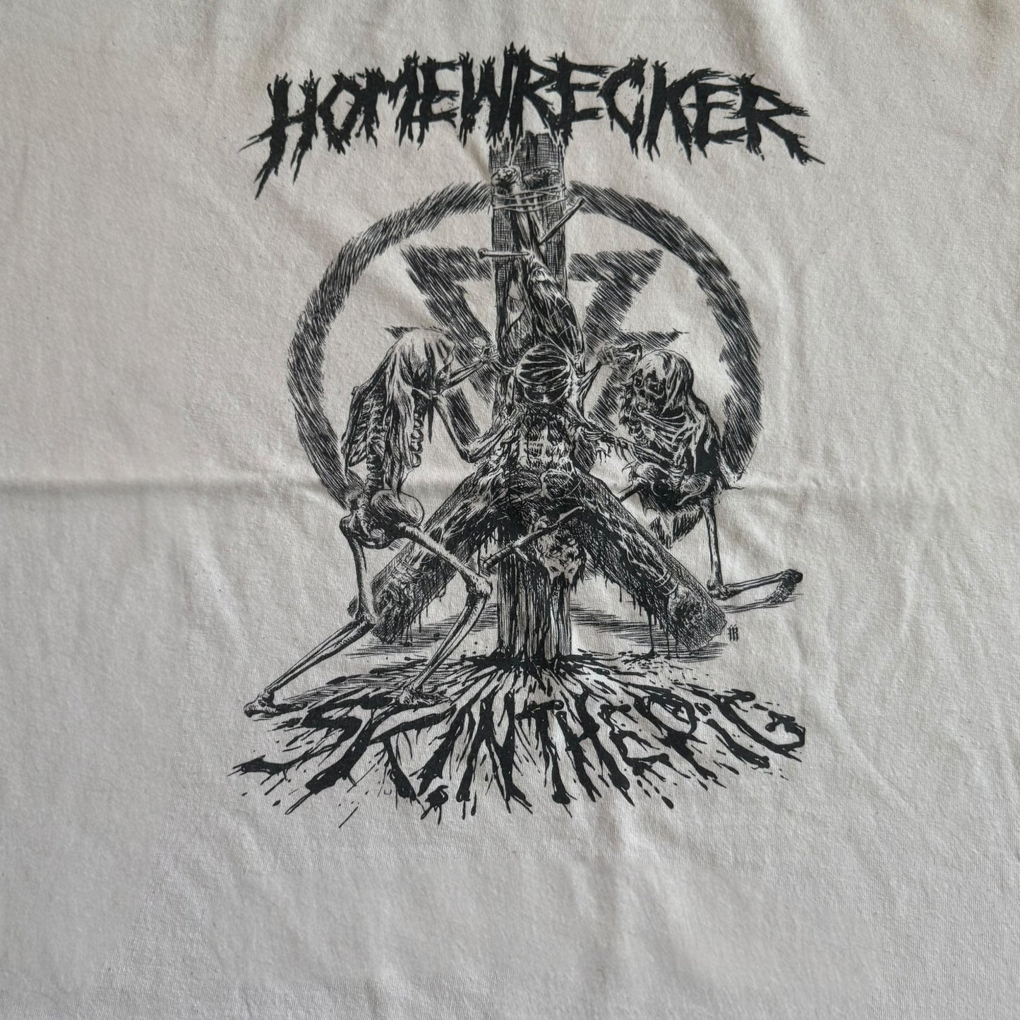 Homewrecker Band Skin The Pig - Circle Of Death White T-Shirt Size XL