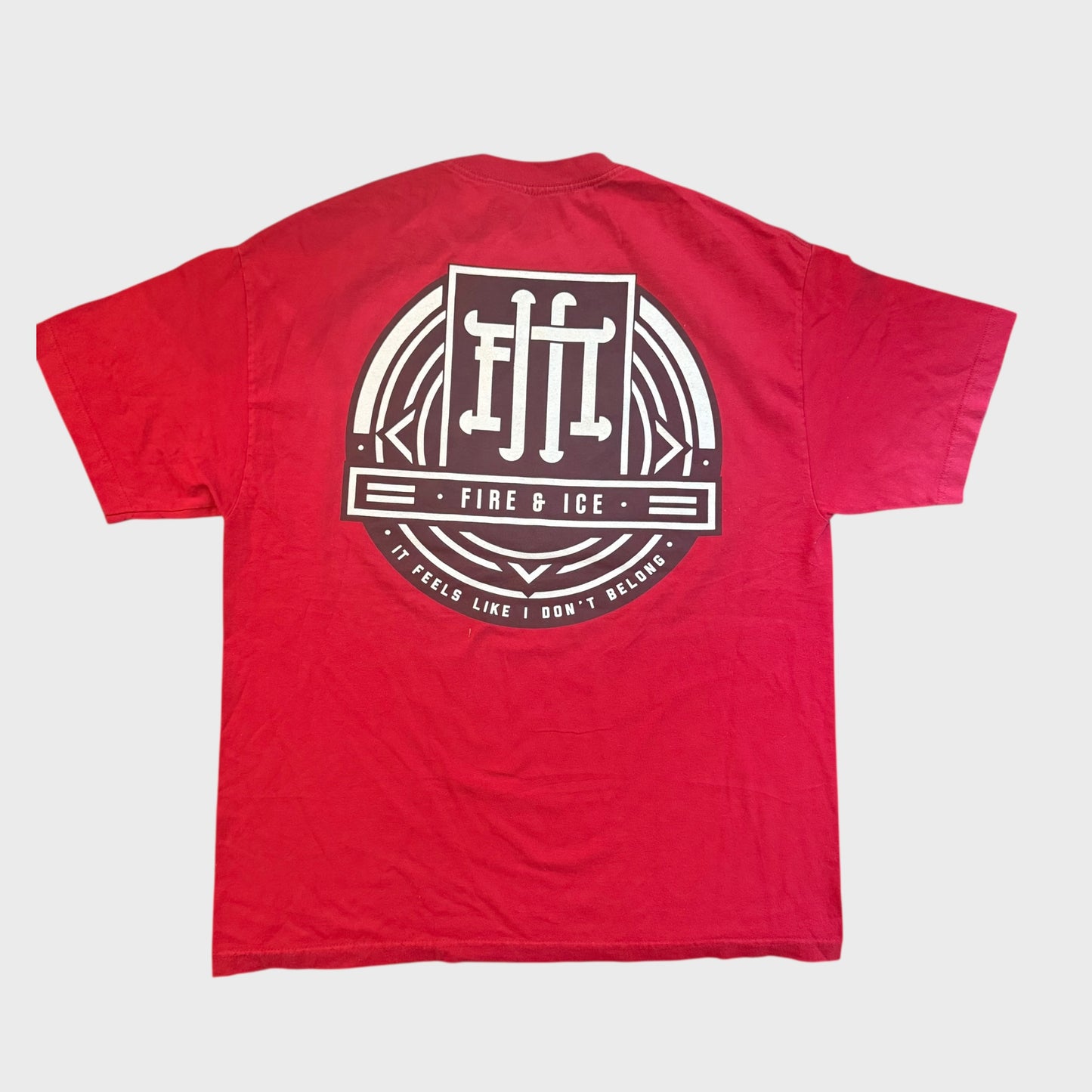 Fire & Ice Hardcore Band It Feels Like I Don't Below Red T-Shirt Size XL Down To Nothing Bracewar