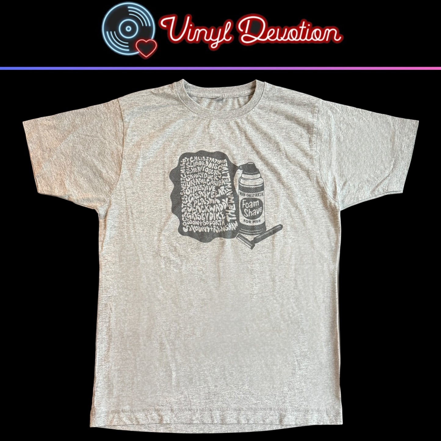 Man Chest Hair Compilation Gray T-Shirt Size M Andy Votel Finders Keepers Records