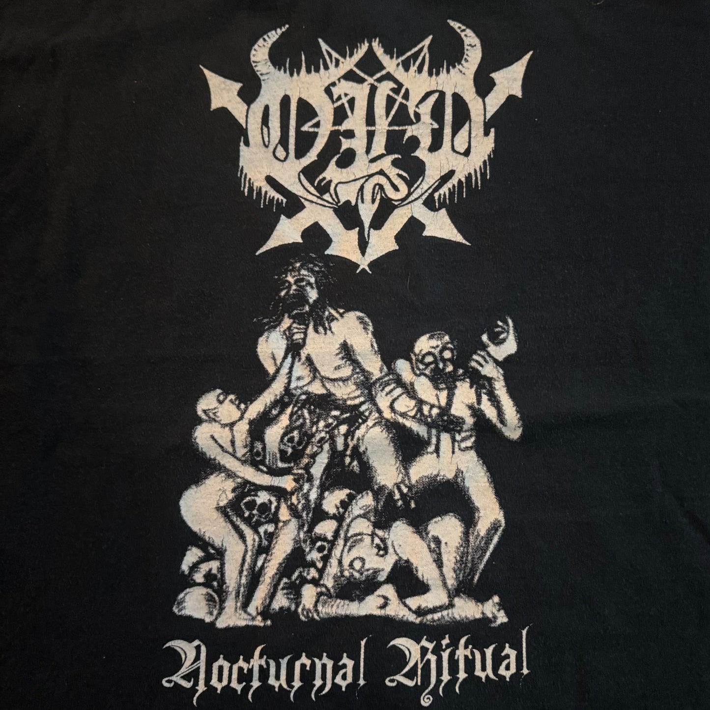 OLD Black Metal Band Nocturnal Ritual Vintage T-Shirt Size L Celtic Frost Bathory Possessed