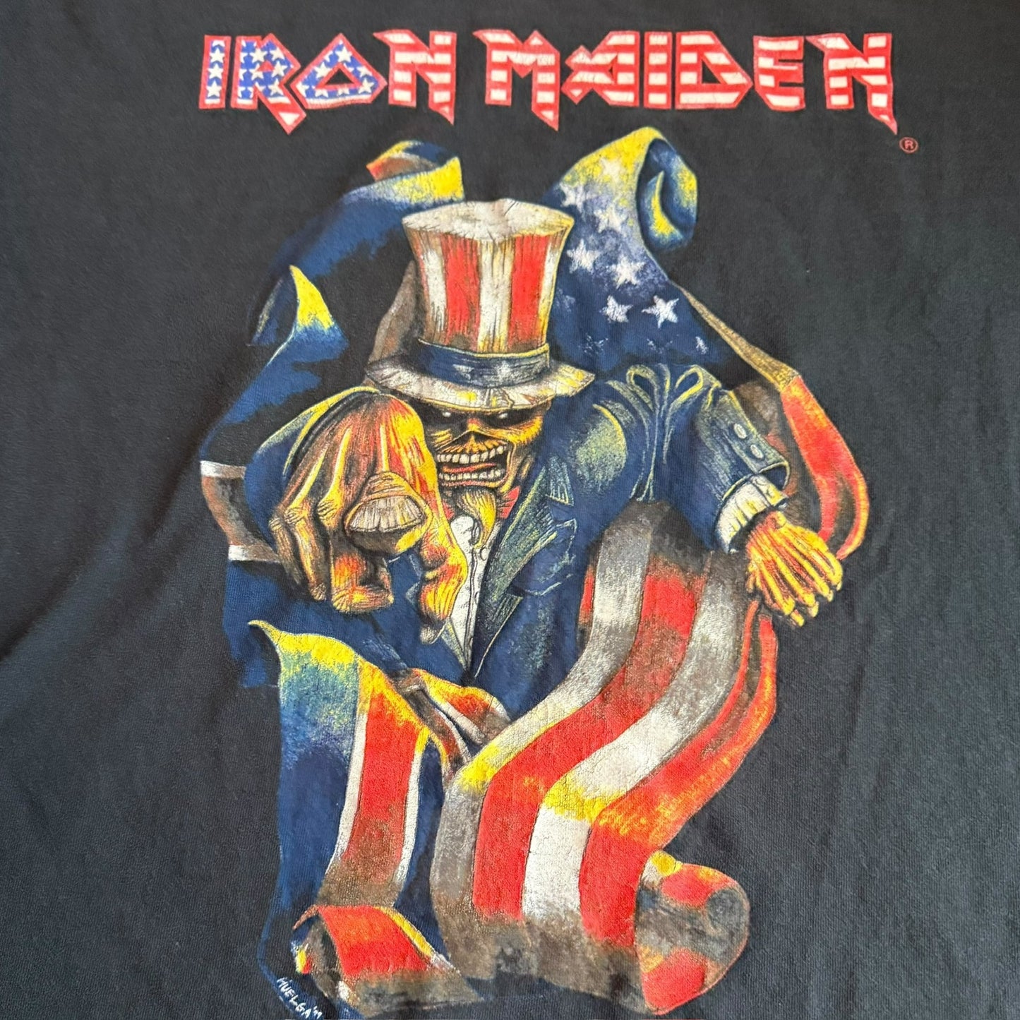 Iron Maiden Band American Eddie 1999 Vintage T-Shirt Size XL Uncle Sam