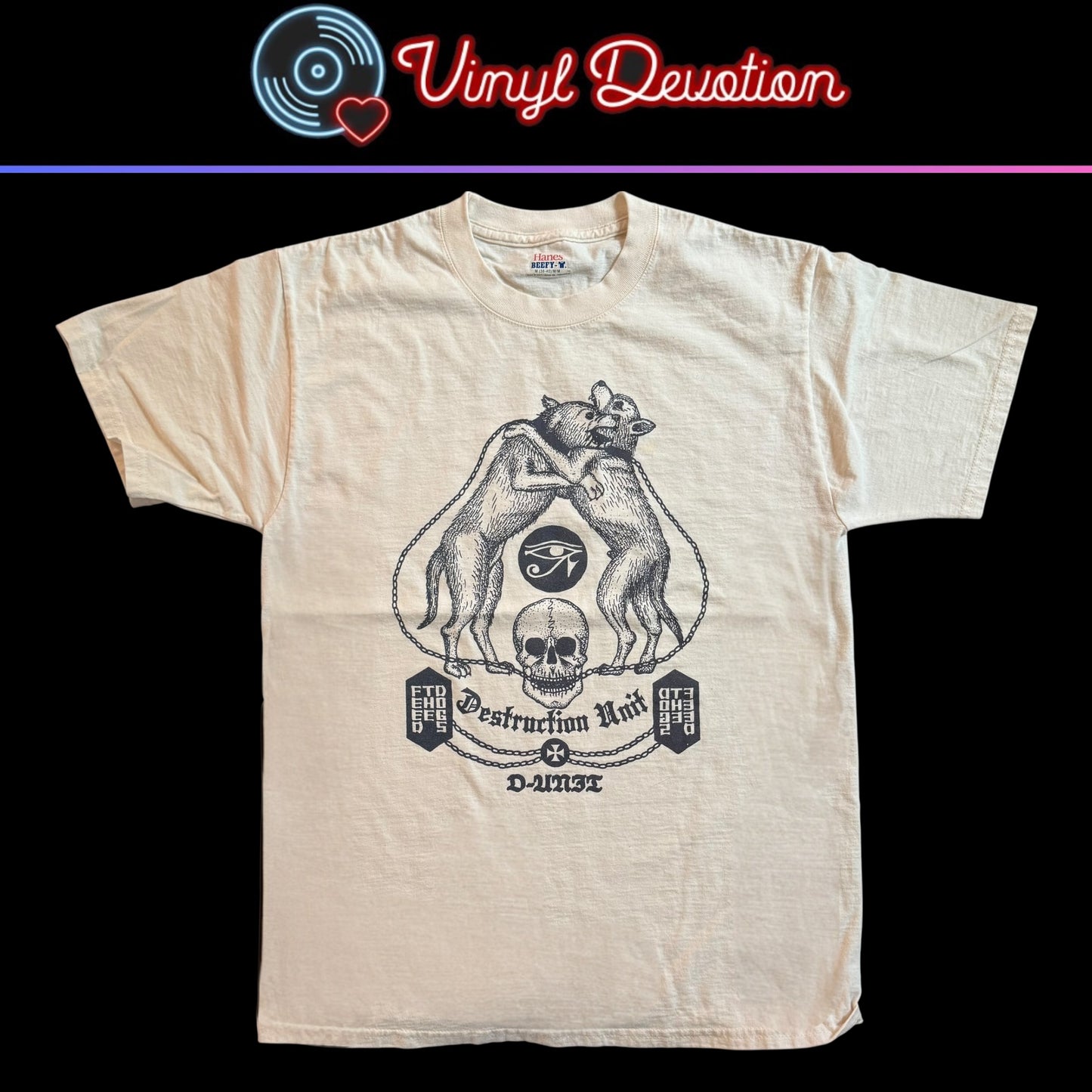 Destruction Unit Band Feed The Dogs White T-Shirt Size M Marshstepper