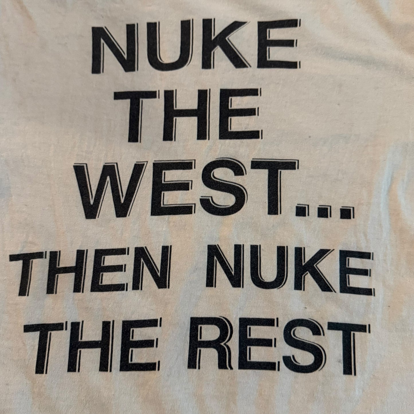 Nuclear Age Hardcore Band Nuke The West White T-Shirt Size S