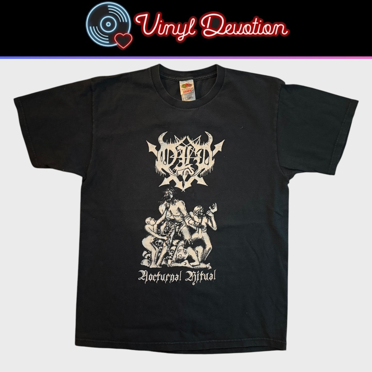 OLD Black Metal Band Nocturnal Ritual Vintage T-Shirt Size L Celtic Frost Bathory Possessed