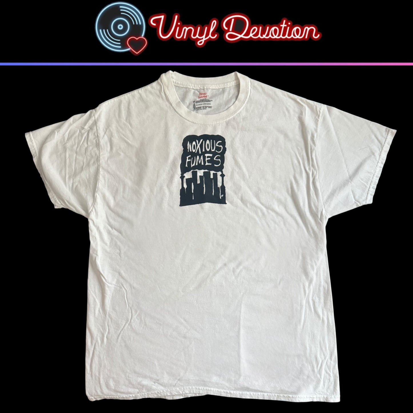 Noxious Fumes Punk Band White T-Shirt Size XL Subvert