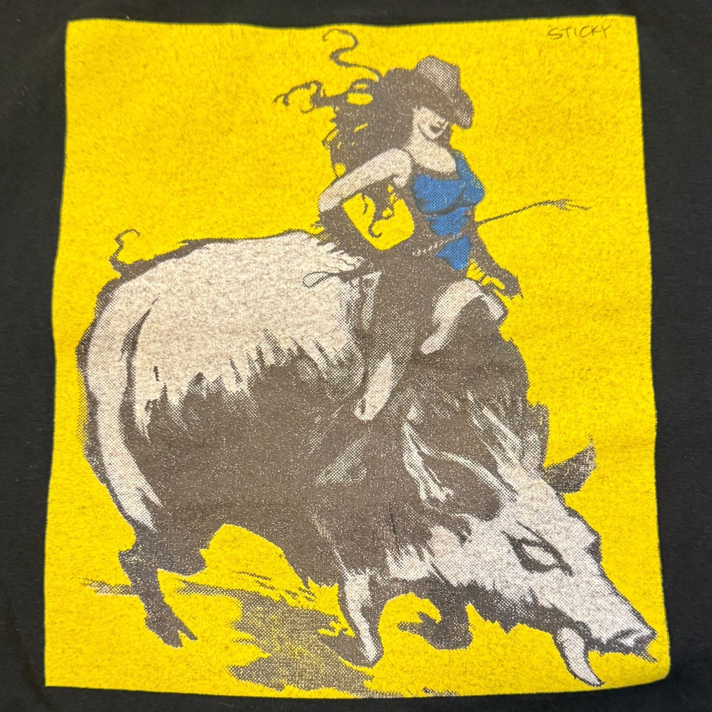 Sticky Boston Artist Boar Vintage T-Shirt L Scissorfight Quitter