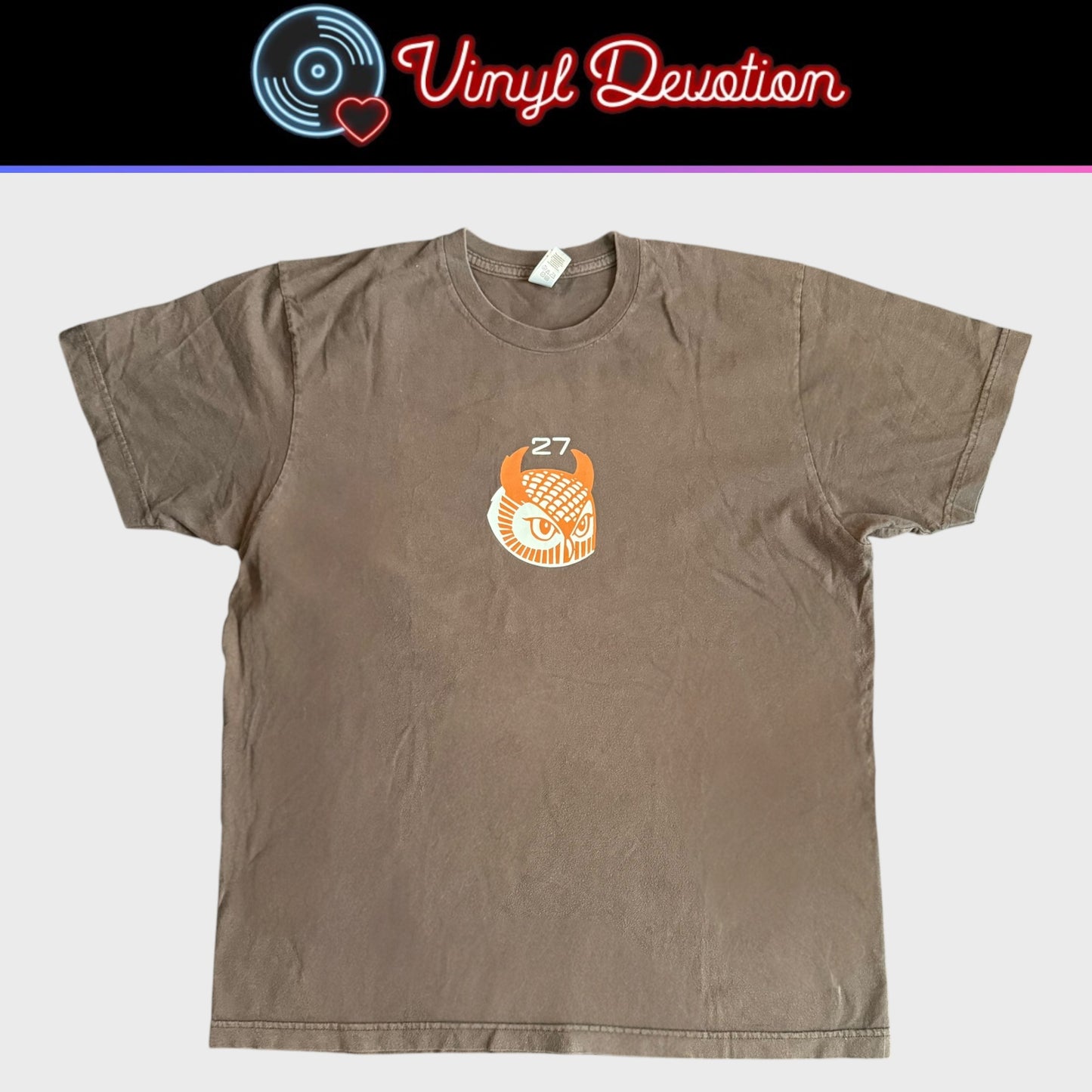 27 Band Let The Light In - Owl Brown Vintage T-Shirt Size L Cave In Zozobra Anodyne