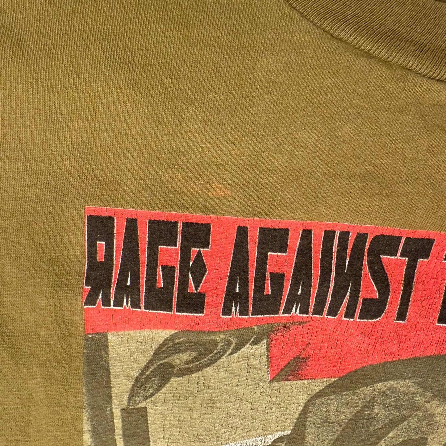 Rage Against The Machine Band UN Report Army Green Vintage T-Shirt Size XL