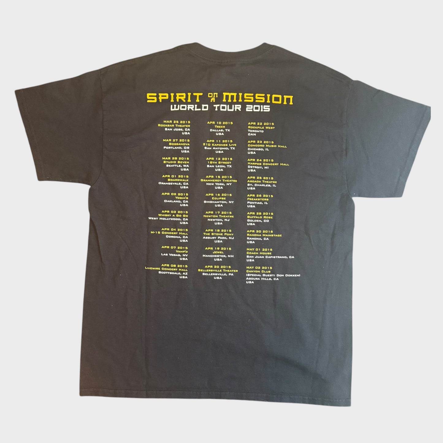 Michael Schenkers Temple Of Rock Band Spirit On A Mission 2015 Tour T-Shirt Size L