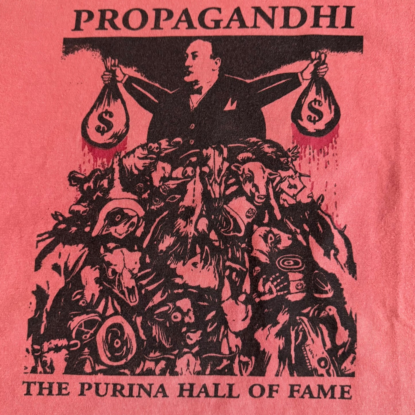 Propagandhi Band The Purina Hall Of Fame Dark Salmon T-Shirt Size L Ethical Threads