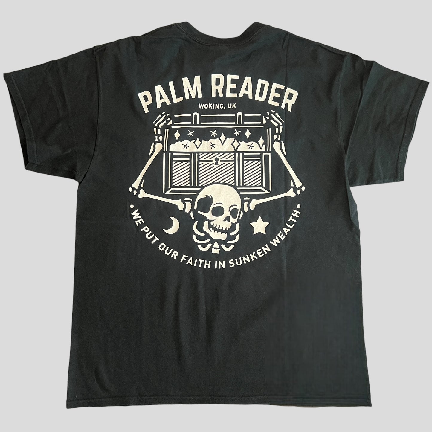 Palm Reader Band We Put Our Faith In Sunken Wealth T-Shirt Size L