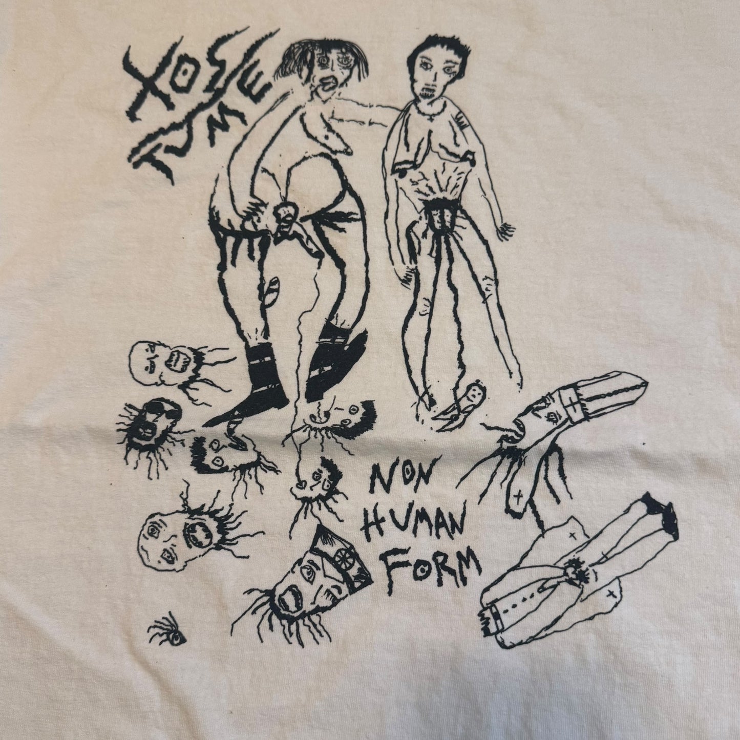 Xostume Band Non Human Form White T-Shirt Size S Darkwave Vaporwave