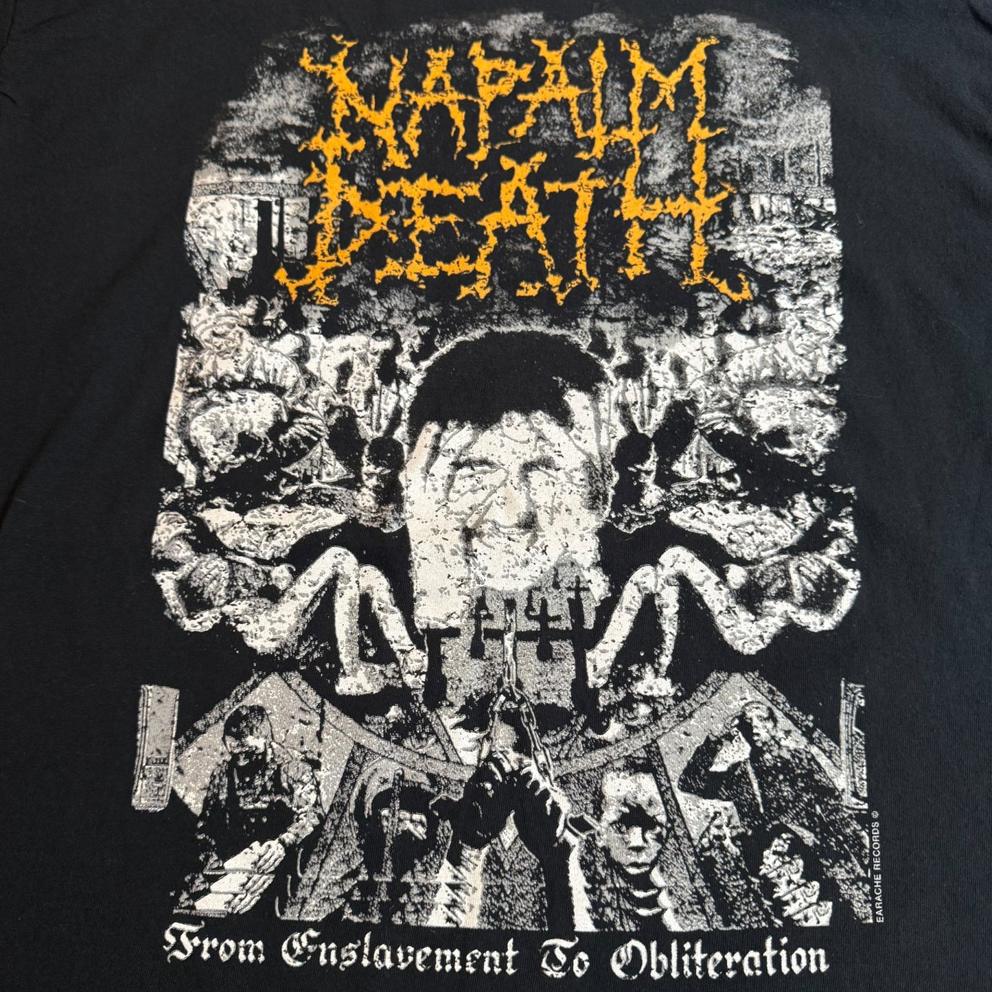 Napalm Death Band From Enslavement To Obliteration T-Shirt Size XL