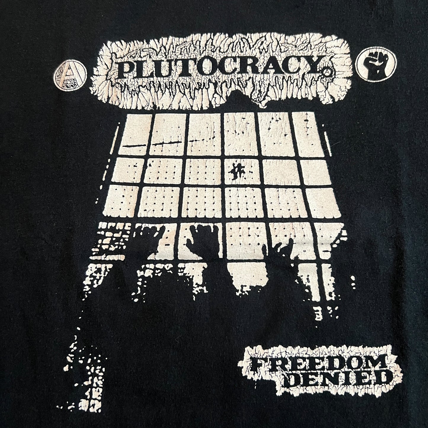 Plutocracy Band Freedom Denied Vintage Y2K T-Shirt Size S