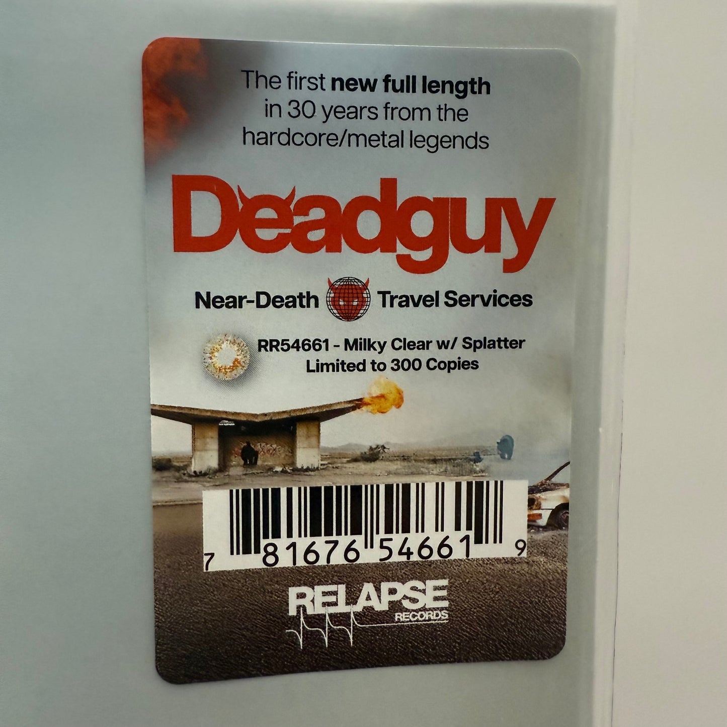 Deadguy - Near-Death Travel Services Vinyl LP Milky Clear w/ Splatter Indie Exclusive