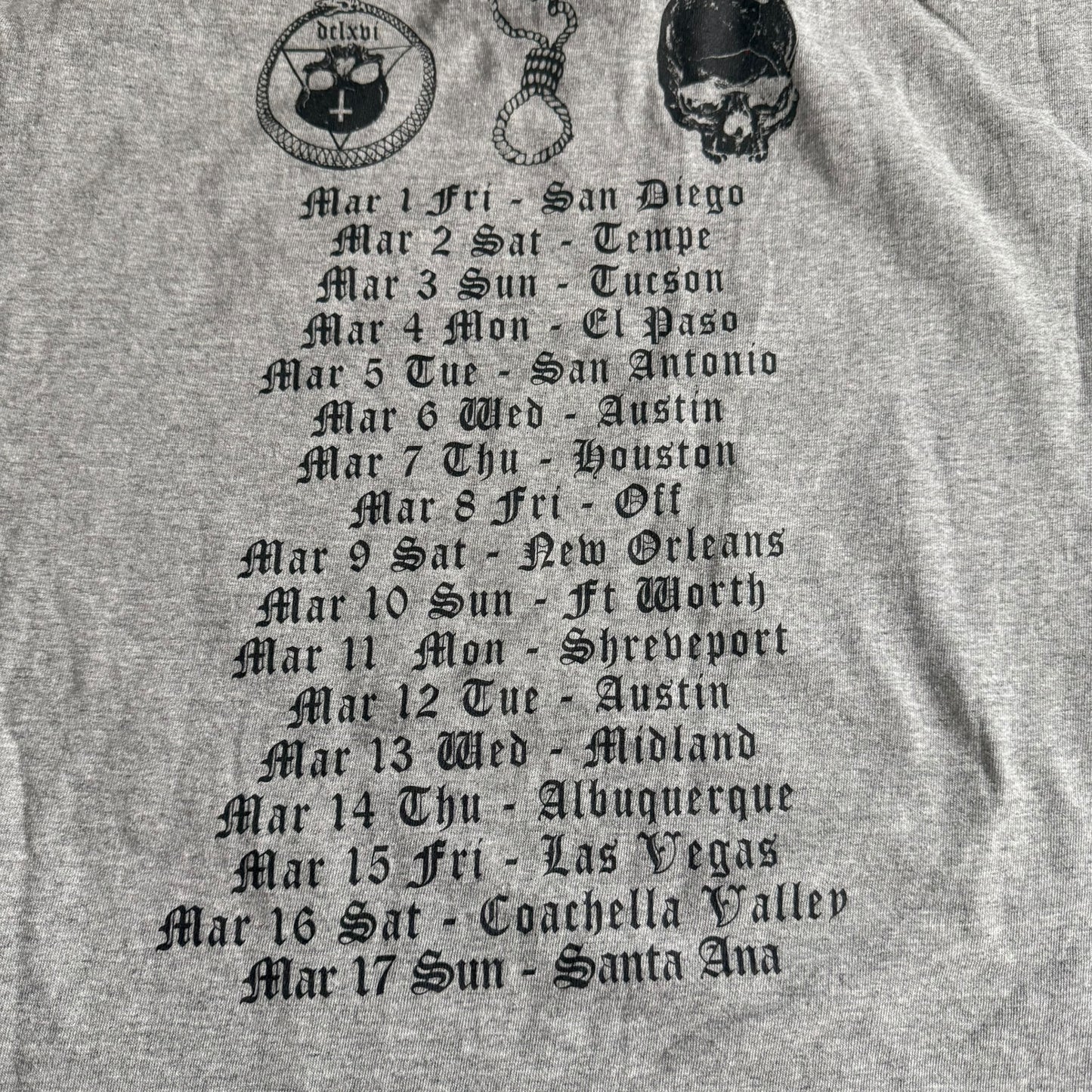 ACxDC / Antichrist Demoncore Band 2013 Tour Gray T-Shirt Size XL
