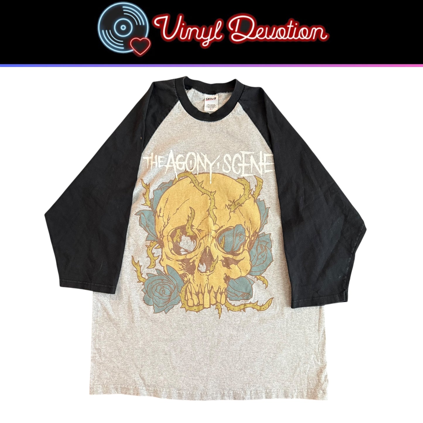 The Agony Scene Band Get Damned Raglan T-Shirt Size L