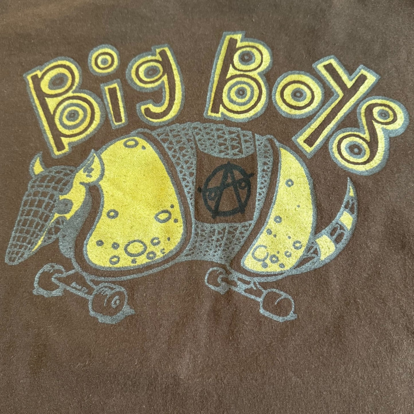Big Boys Band Gnarmadillo 90s Vintage Brown Long Sleeve T-Shirt Size S