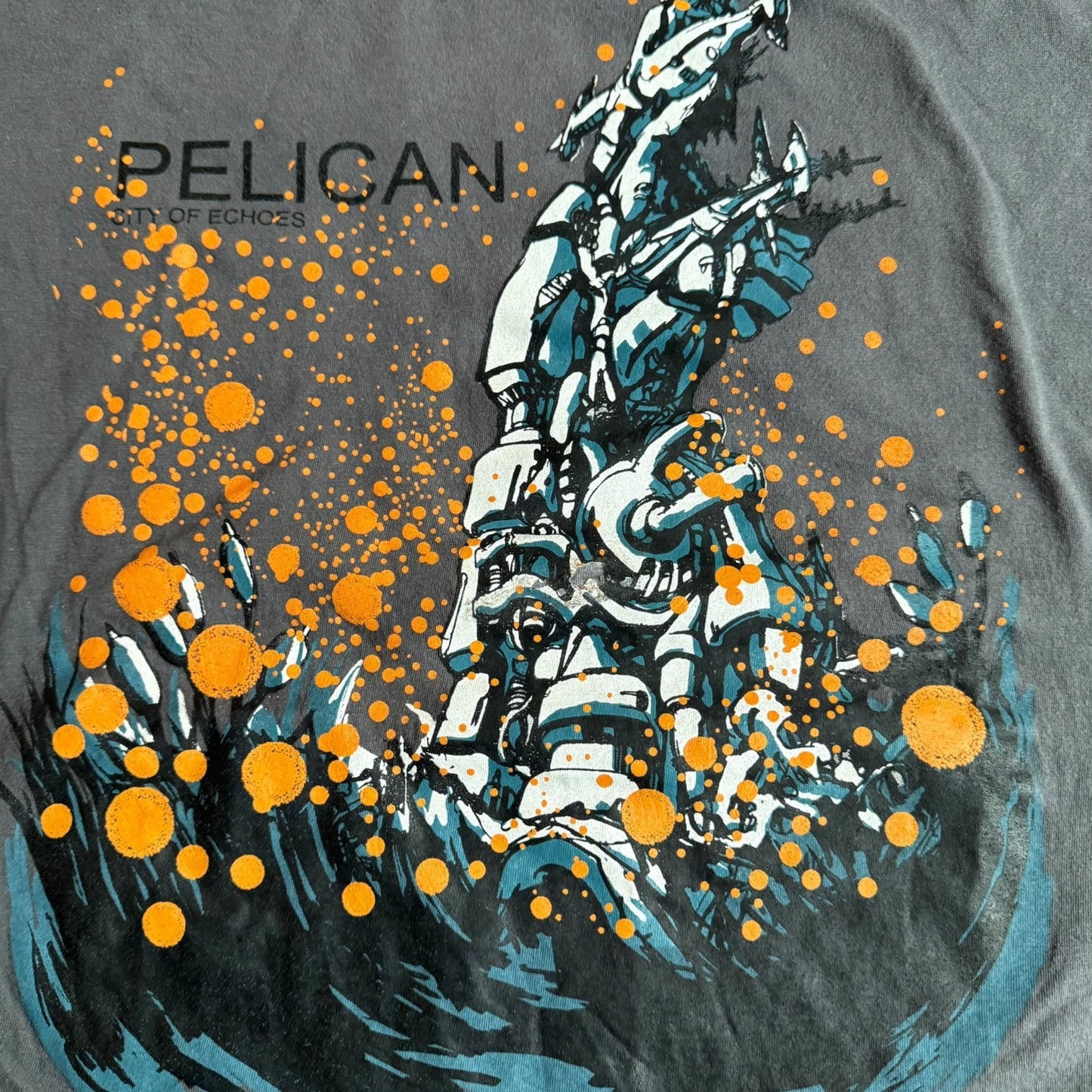 Pelican Band City Of Echoes Dots Gray T-Shirt Size L