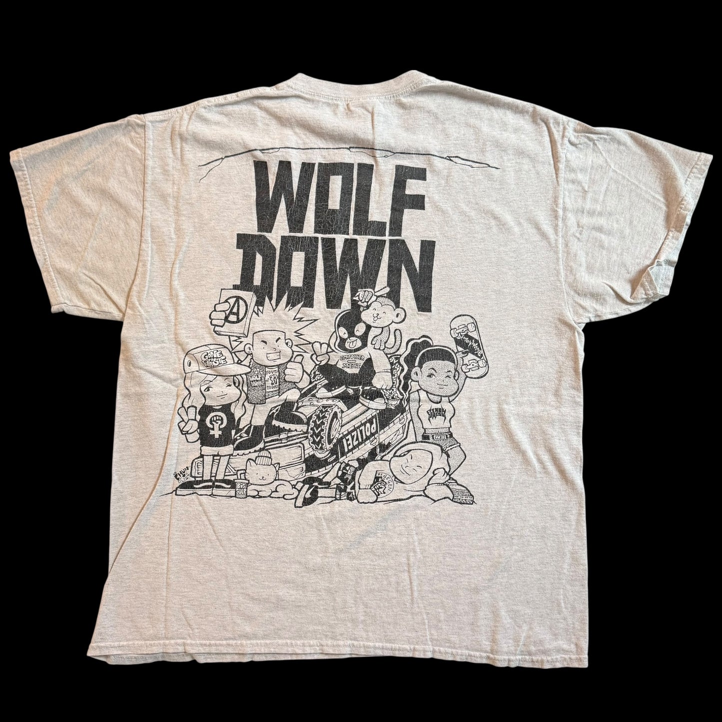 Wolf Down Hardcore Band Gray T-Shirt Size L