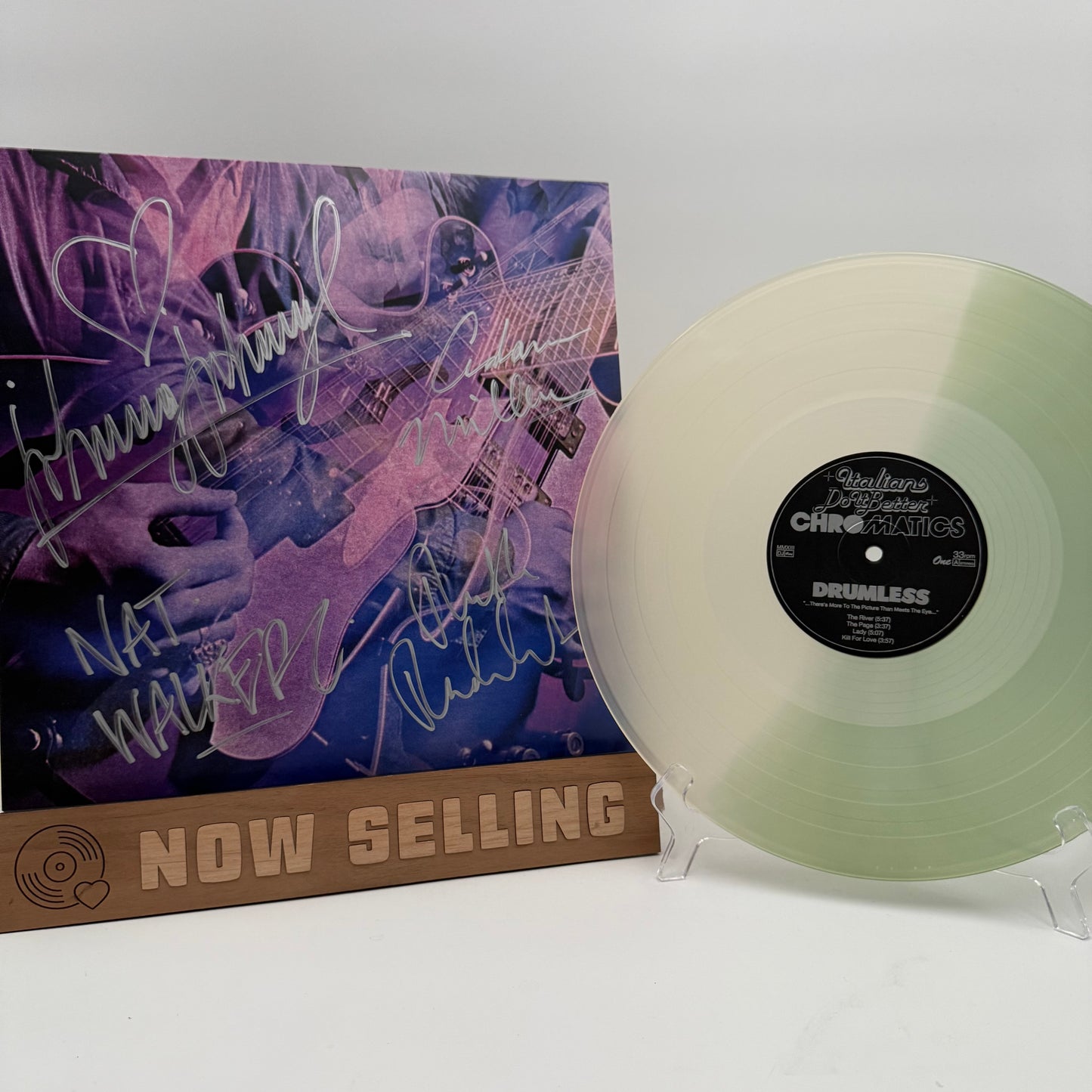 Chromatics - Drumless Vinyl LP Clear / Hourglass Split SIGNED