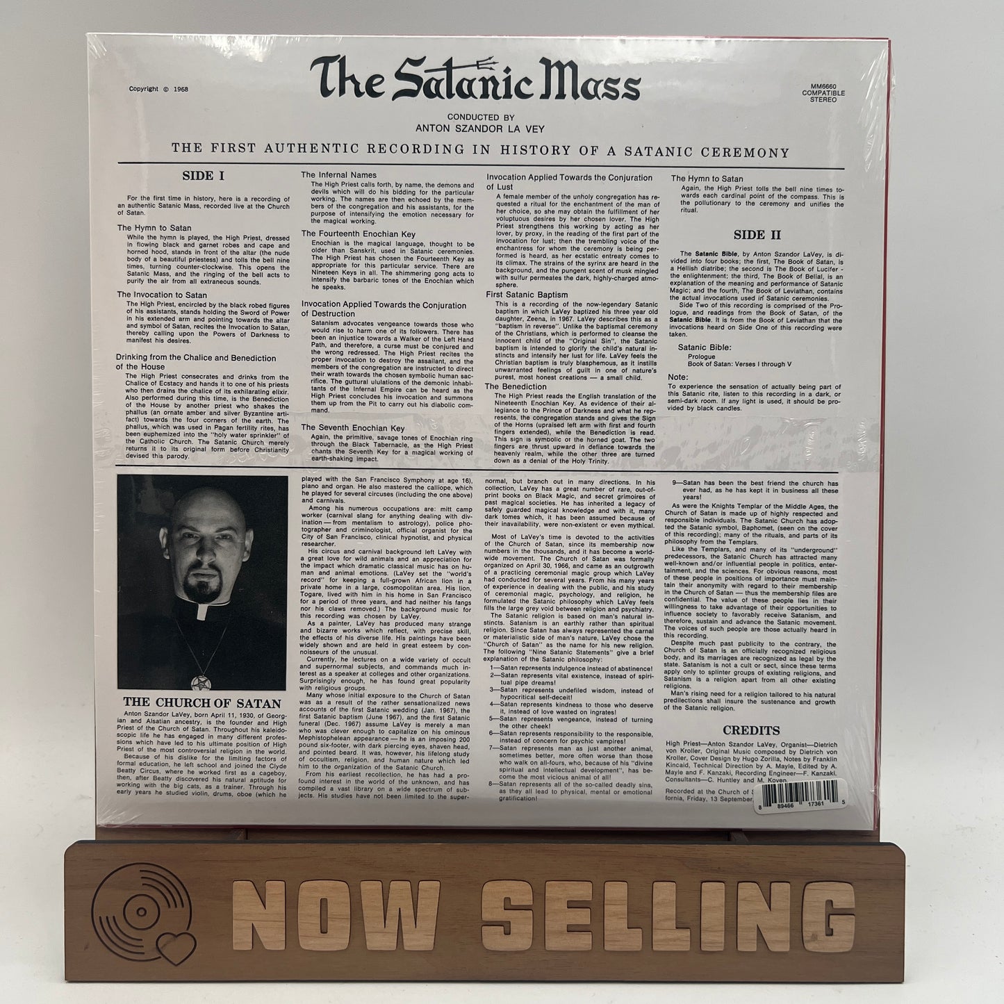 Anton LeVay - The Satanic Mass Vinyl LP Reissue Purple SEALED