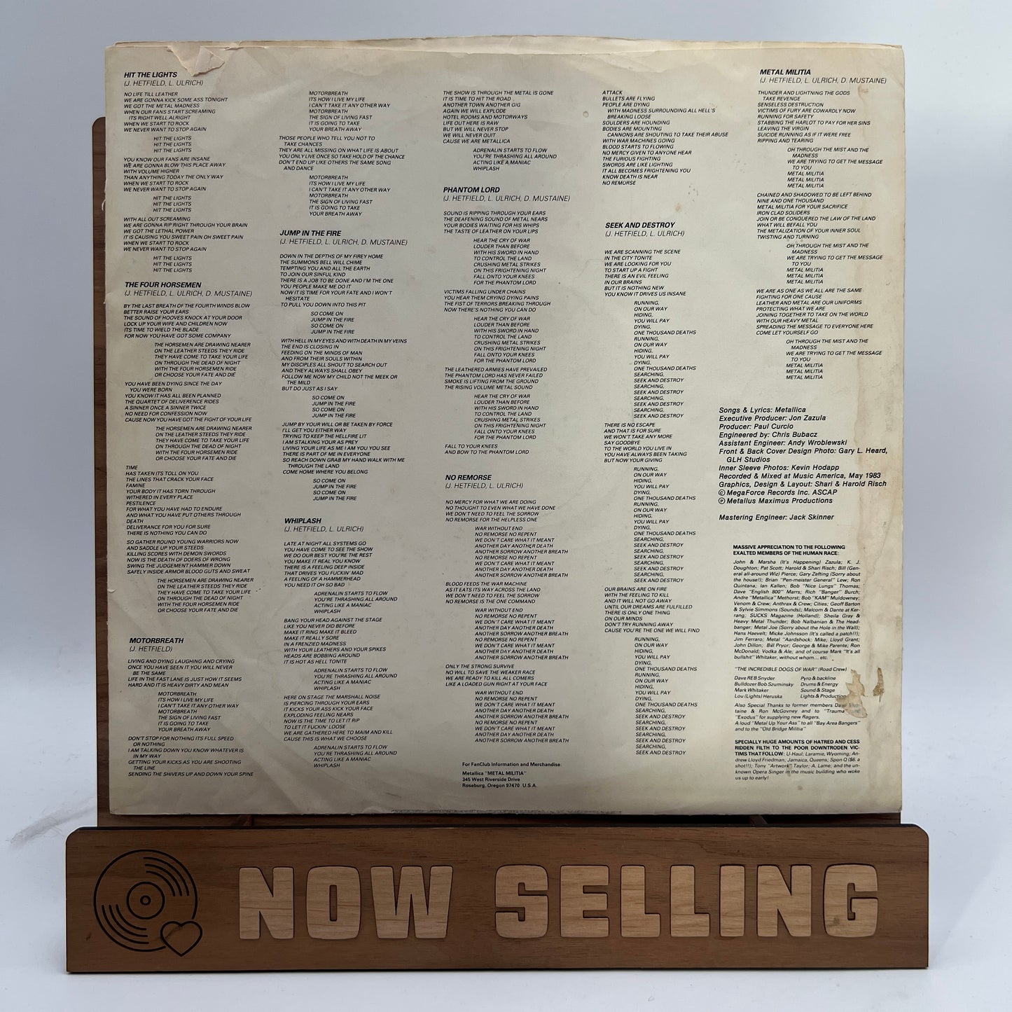Metallica - Kill 'Em All Vinyl LP Original 1st Press Megaforce.
