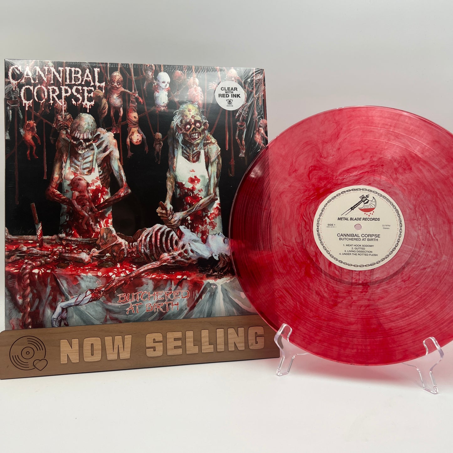 Cannibal Corpse - Eaten Back To Life Vinyl LP Reissue Clear w/ Red Bloodshot