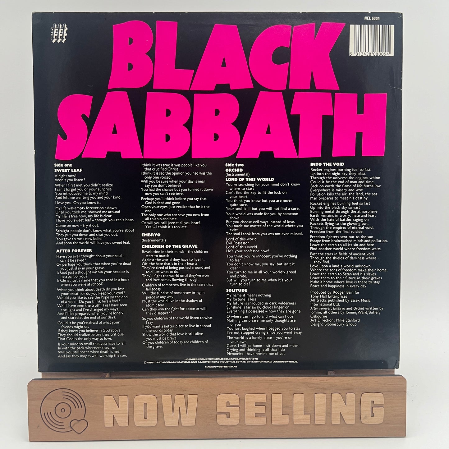 Black Sabbath - Master Of Reality Vinyl LP 1985 NEMS Germany Hot Pink Lettering