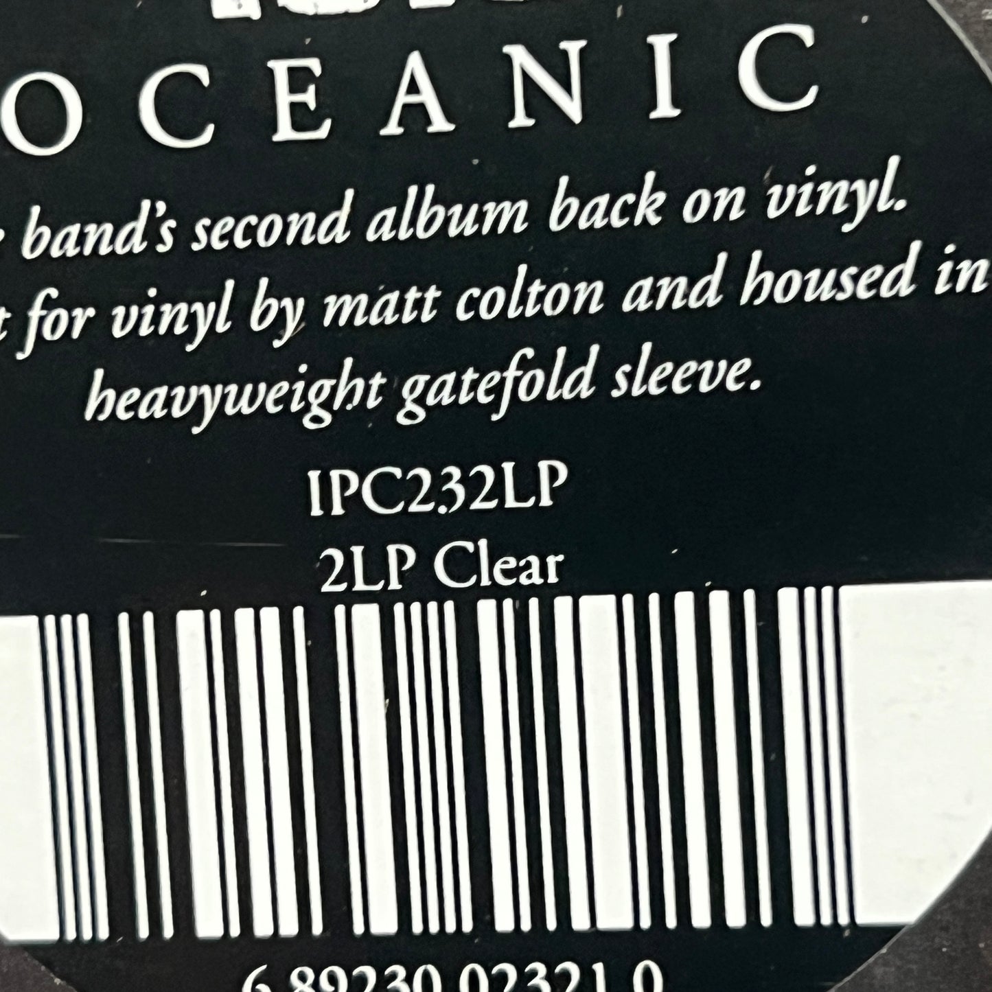 Isis The Band - Oceanic Vinyl LP Clear SEALED Reissue